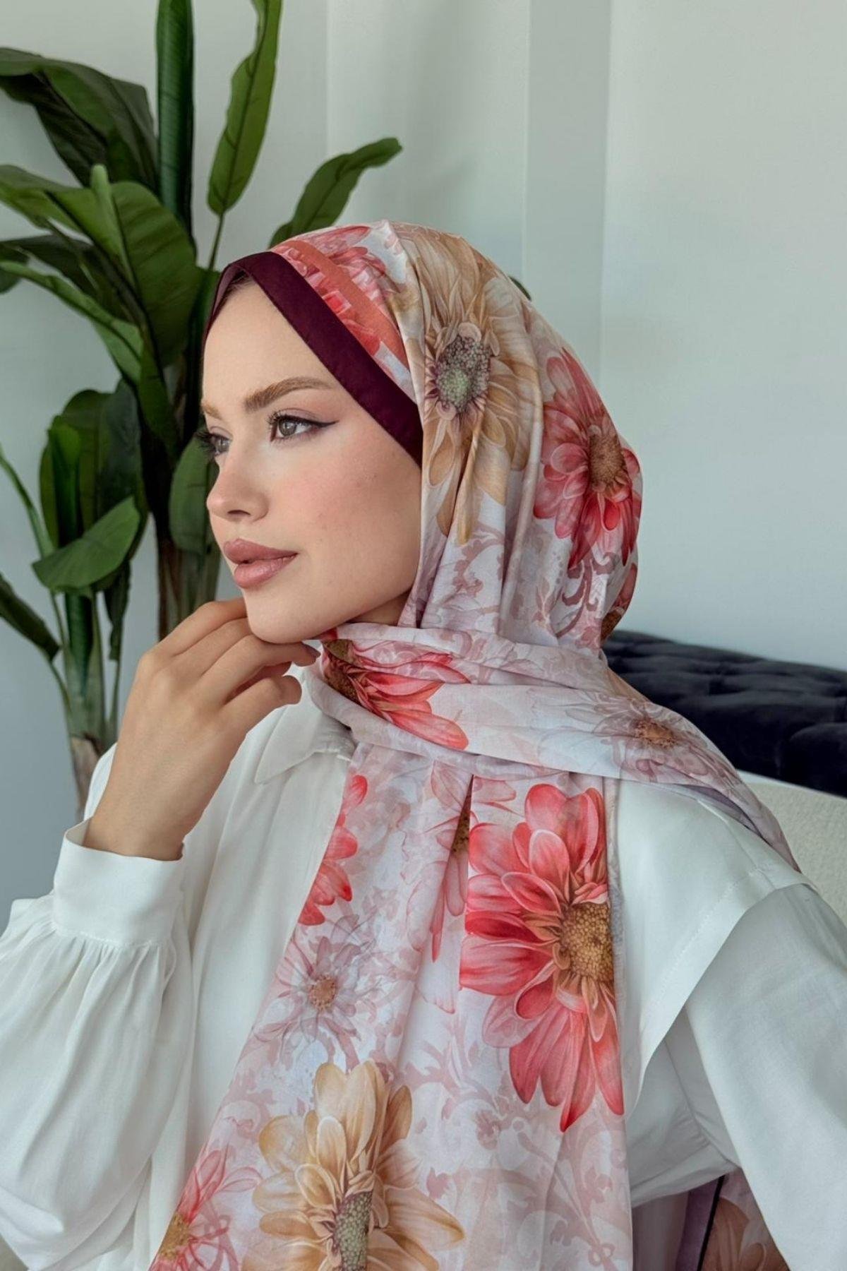 Evcen Dijital Şal Mürdüm, Fiyatları Evcen Dijital Şal Mürdüm- Haza Moda 