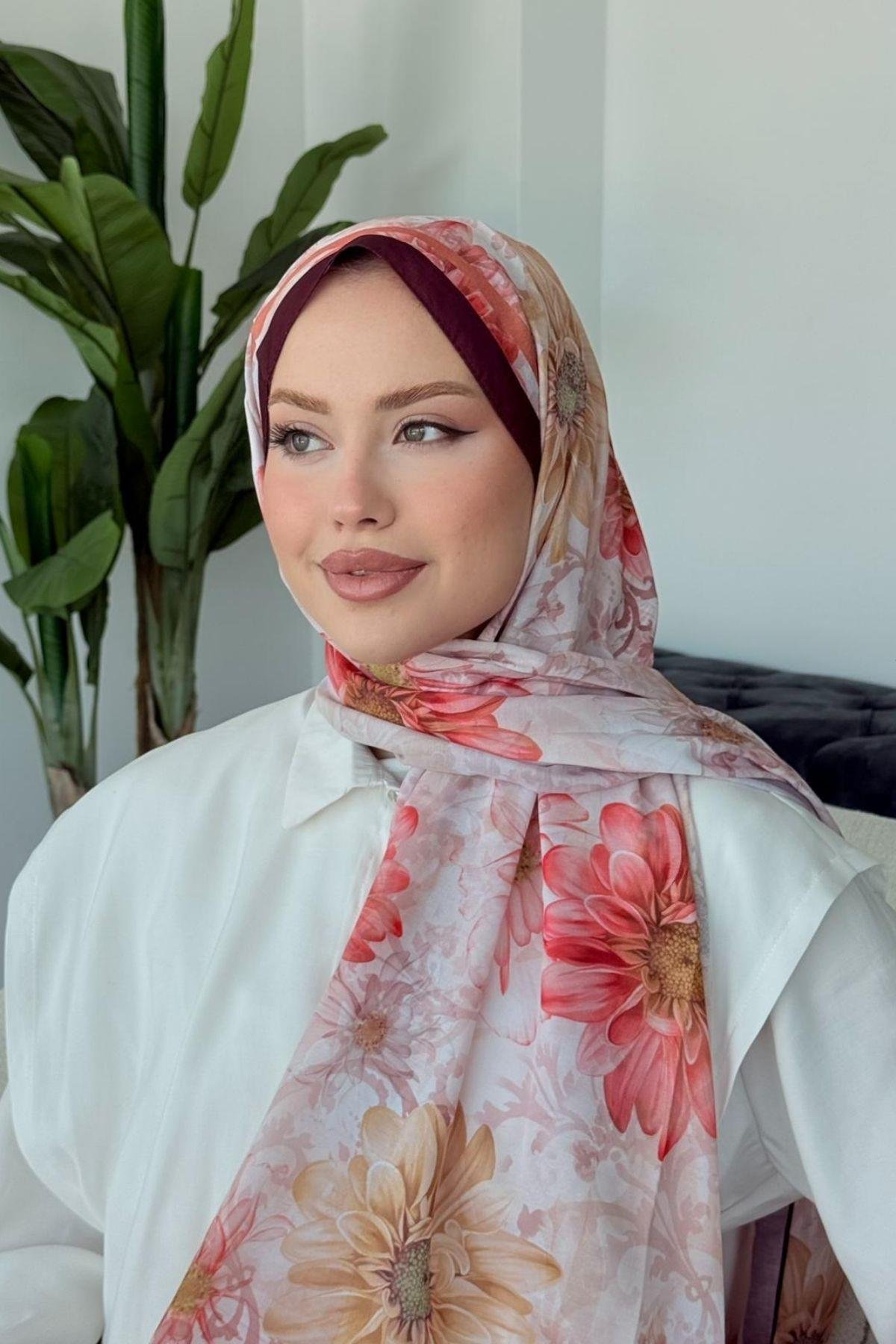 Evcen Dijital Şal Mürdüm, Fiyatları Evcen Dijital Şal Mürdüm- Haza Moda 