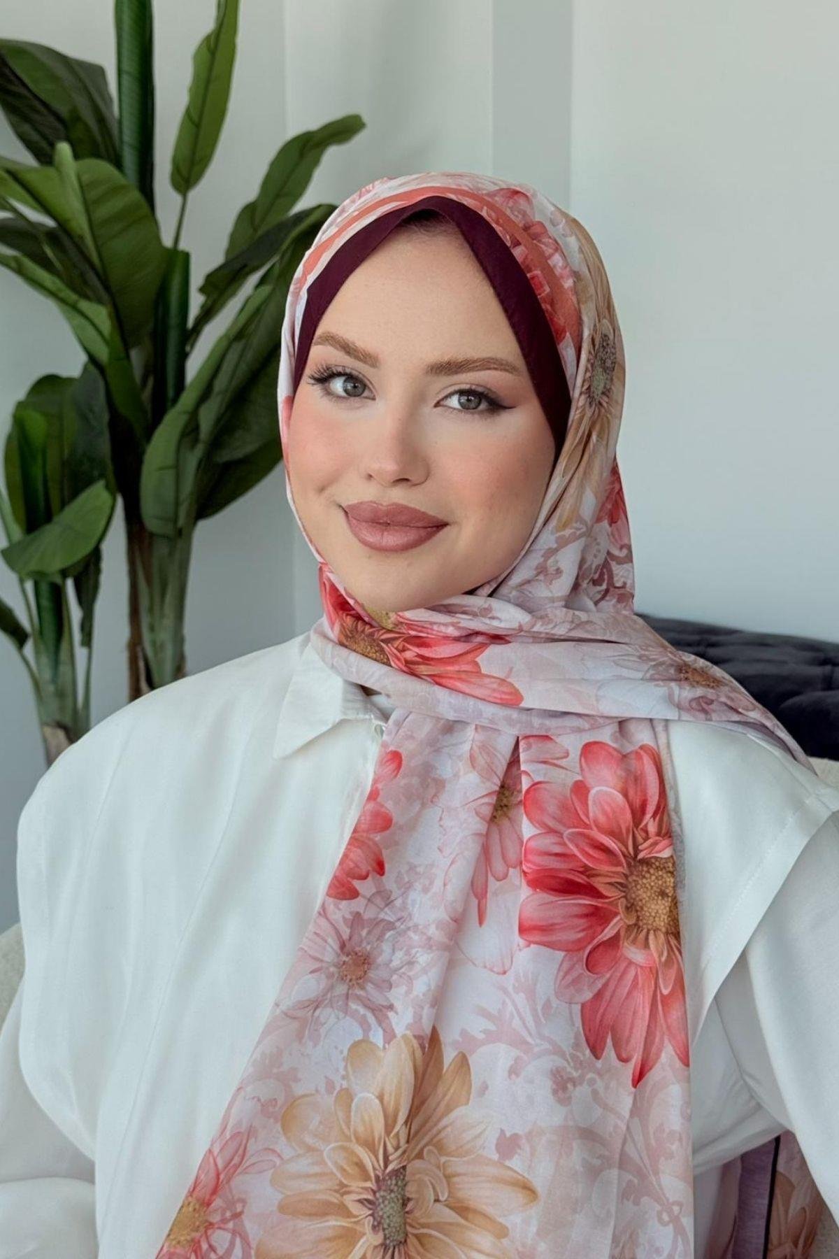 Evcen Dijital Şal Mürdüm, Fiyatları Evcen Dijital Şal Mürdüm- Haza Moda 