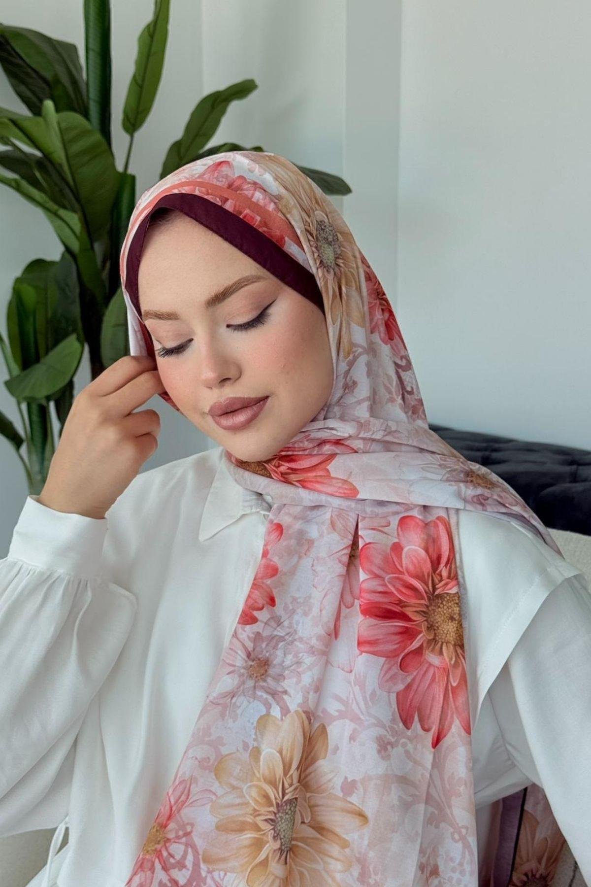 Evcen Dijital Şal Mürdüm, Fiyatları Evcen Dijital Şal Mürdüm- Haza Moda 