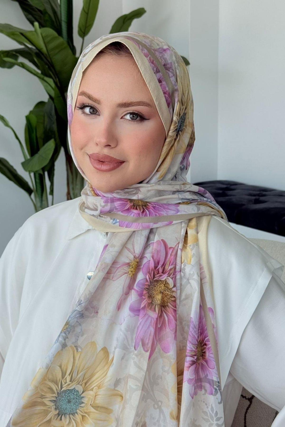 Evcen Dijital Şal Sarı, Fiyatları Evcen Dijital Şal Sarı- Haza Moda 