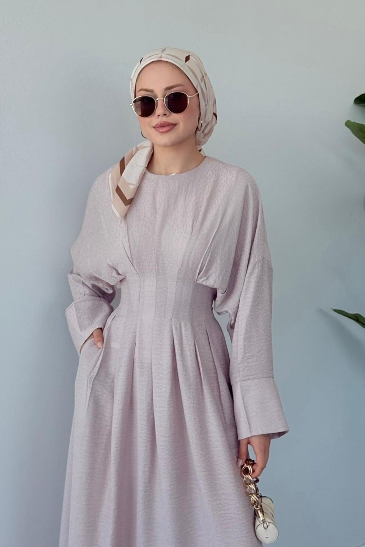 Eyfel Kuşaklı Elbise Bej, Fiyatları Eyfel Kuşaklı Elbise Bej- Haza Moda