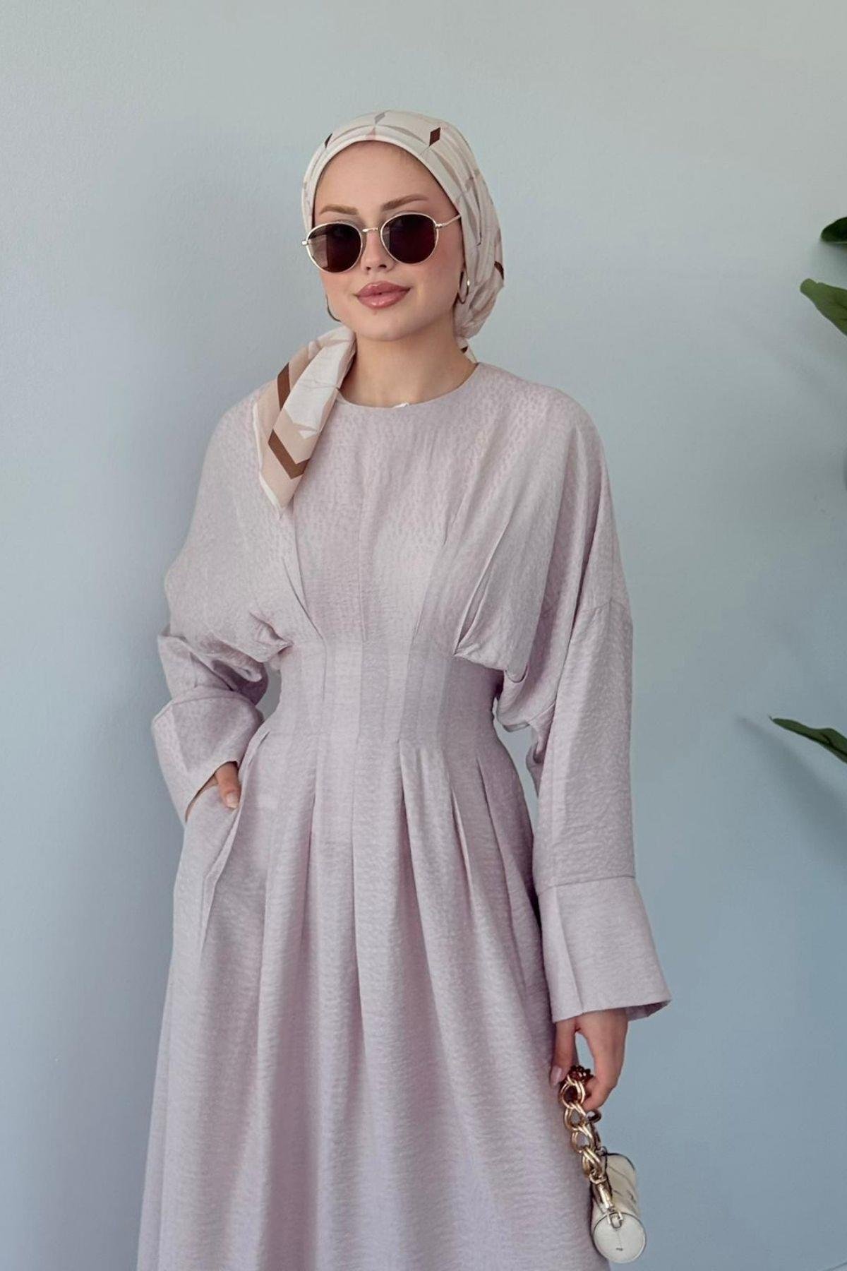 Eyfel Kuşaklı Elbise Bej, Fiyatları Eyfel Kuşaklı Elbise Bej- Haza Moda