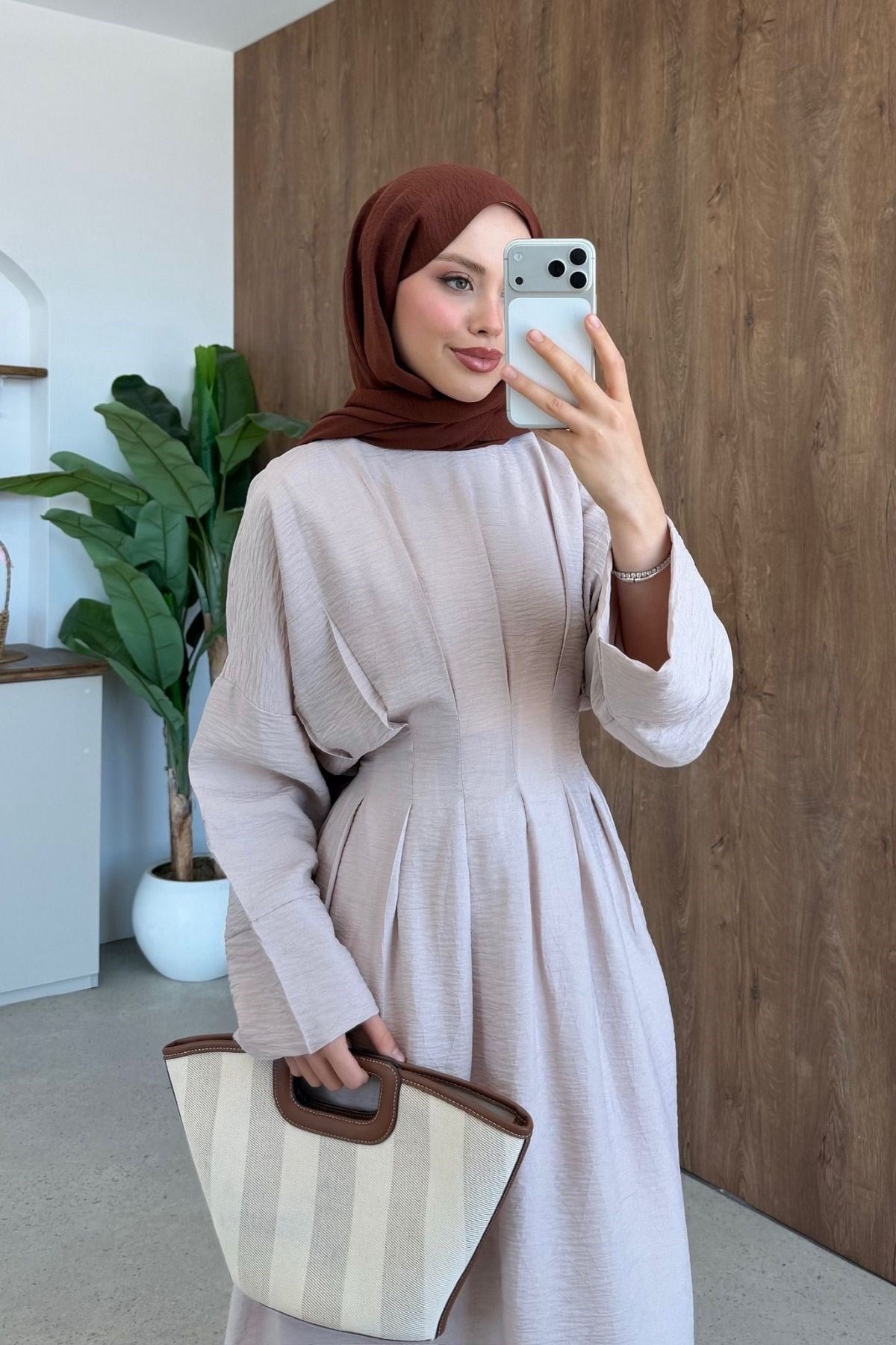 Eyfel Kuşaklı Elbise Bej, Fiyatları Eyfel Kuşaklı Elbise Bej- Haza Moda