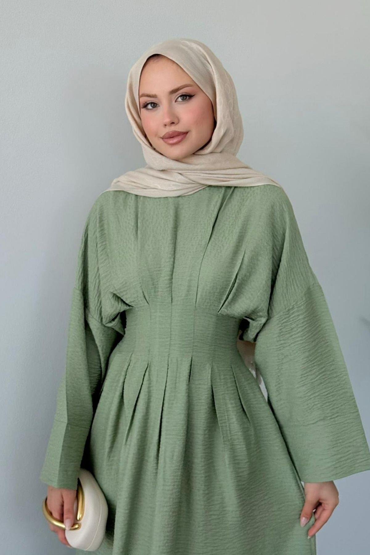 Eyfel Kuşaklı Elbise Mint, Fiyatları Eyfel Kuşaklı Elbise Mint- Haza Moda