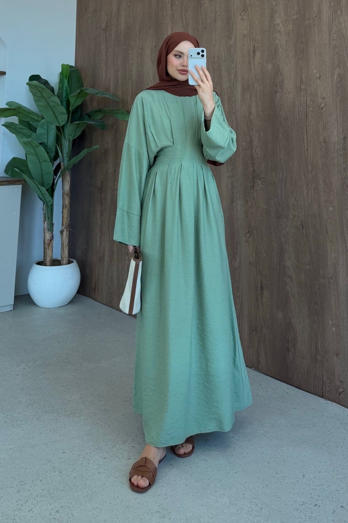 Eyfel Kuşaklı Elbise Mint, Fiyatları Eyfel Kuşaklı Elbise Mint- Haza Moda