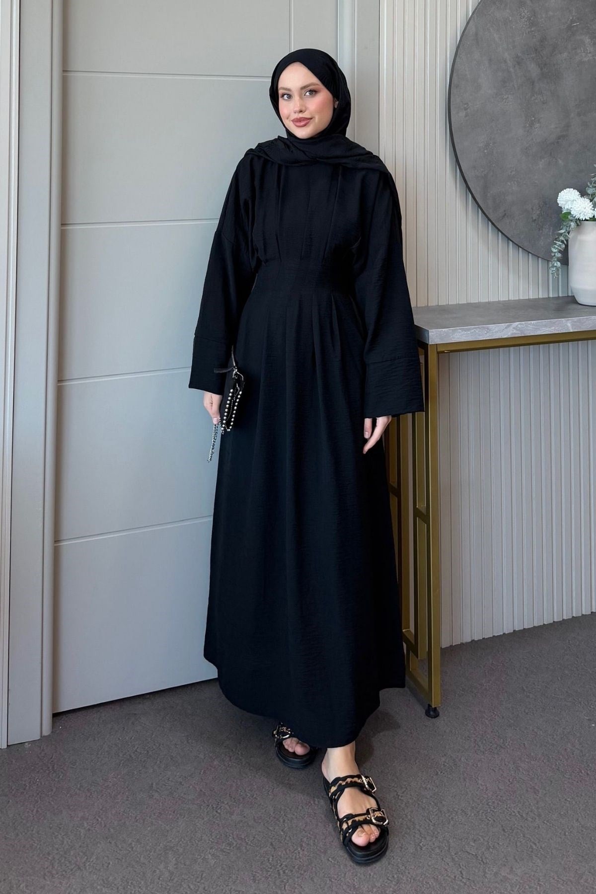 Eyfel Kuşaklı Elbise Siyah, Fiyatları Eyfel Kuşaklı Elbise Siyah- Haza Moda