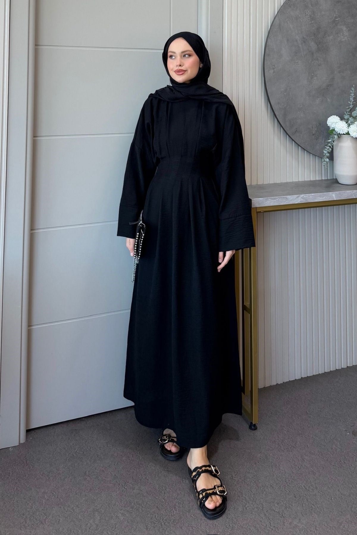 Eyfel Kuşaklı Elbise Siyah, Fiyatları Eyfel Kuşaklı Elbise Siyah- Haza Moda