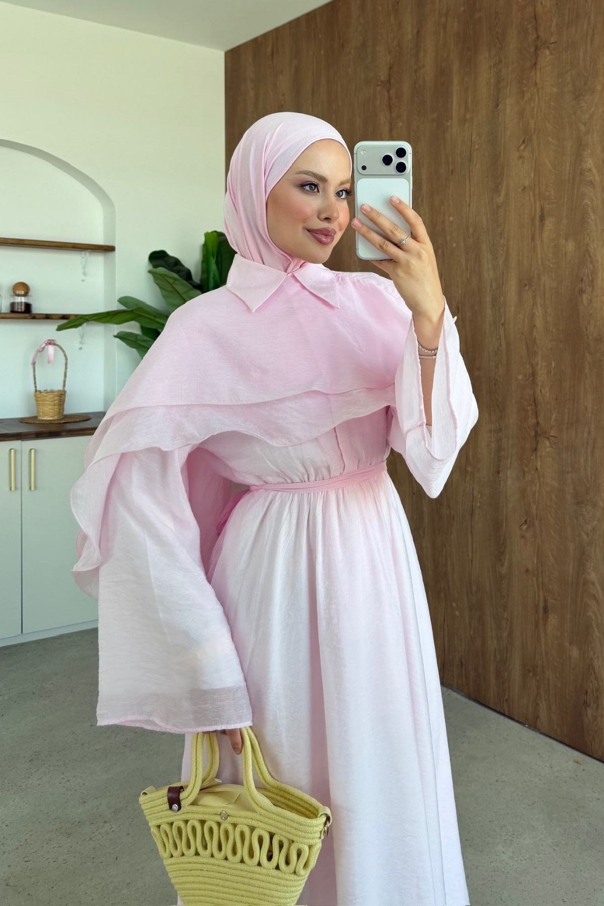 Ezel Pelerinli Elbise Pembe, Fiyatları 