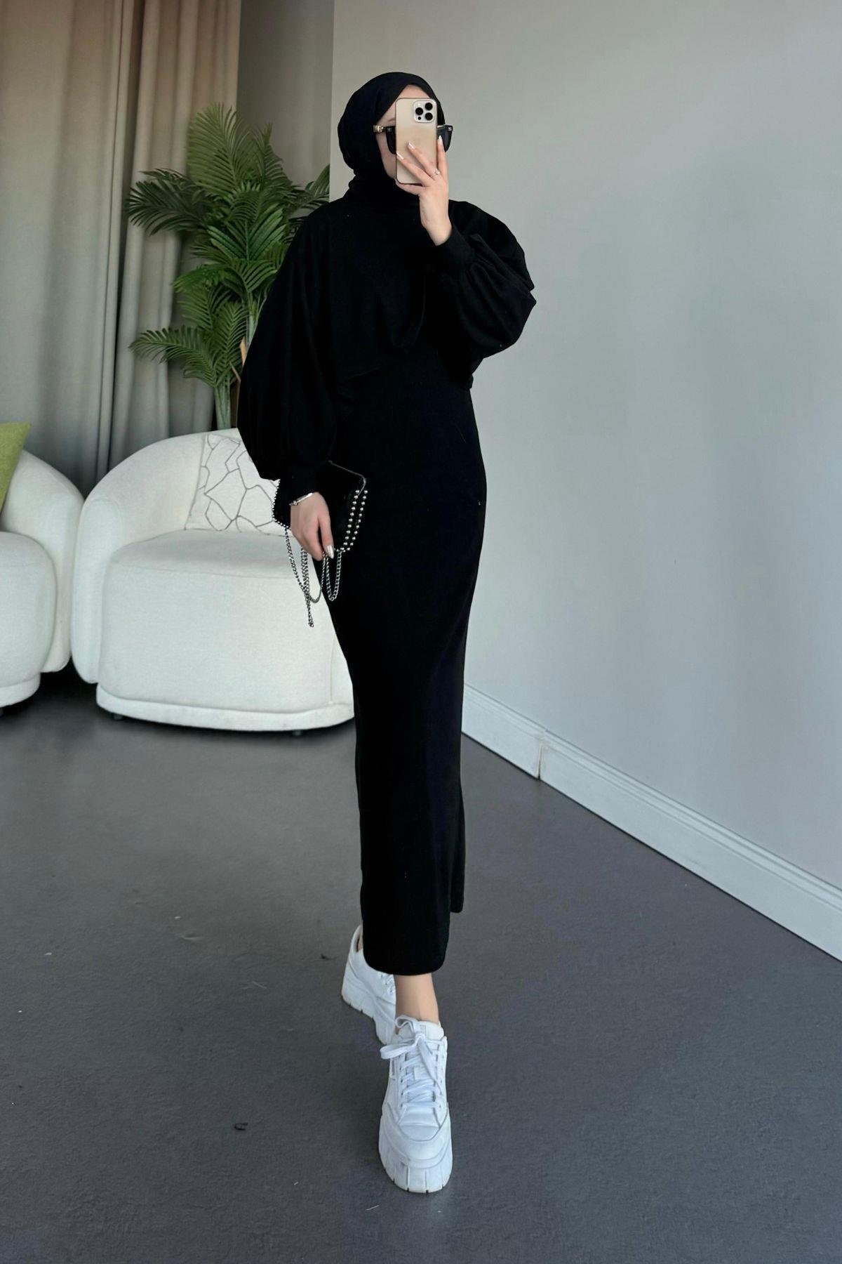 Ferda Boğazlı Triko Elbise Siyah, Fiyatları 