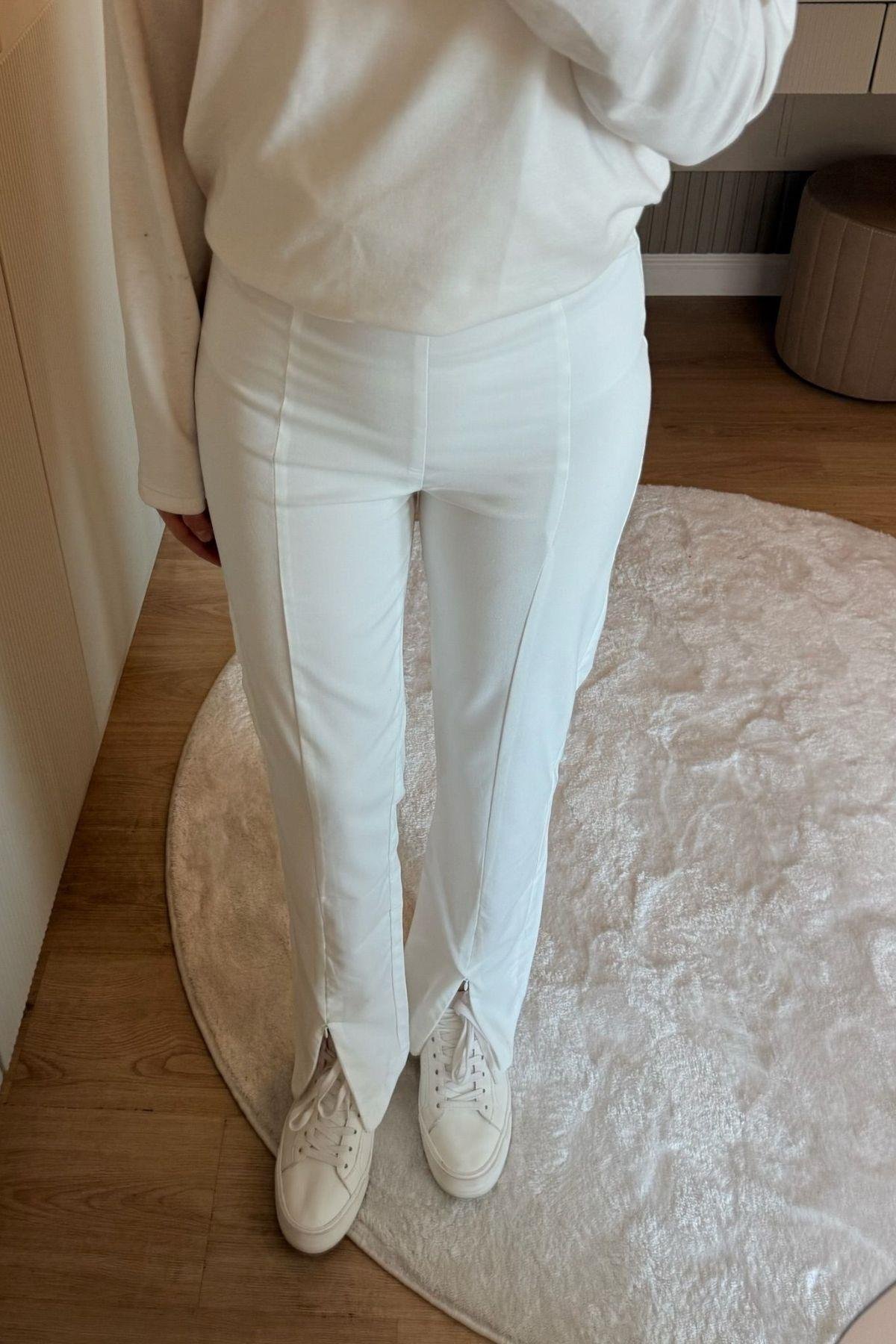 Fermuarlı Zra Pantolon Beyaz, Fiyatları 