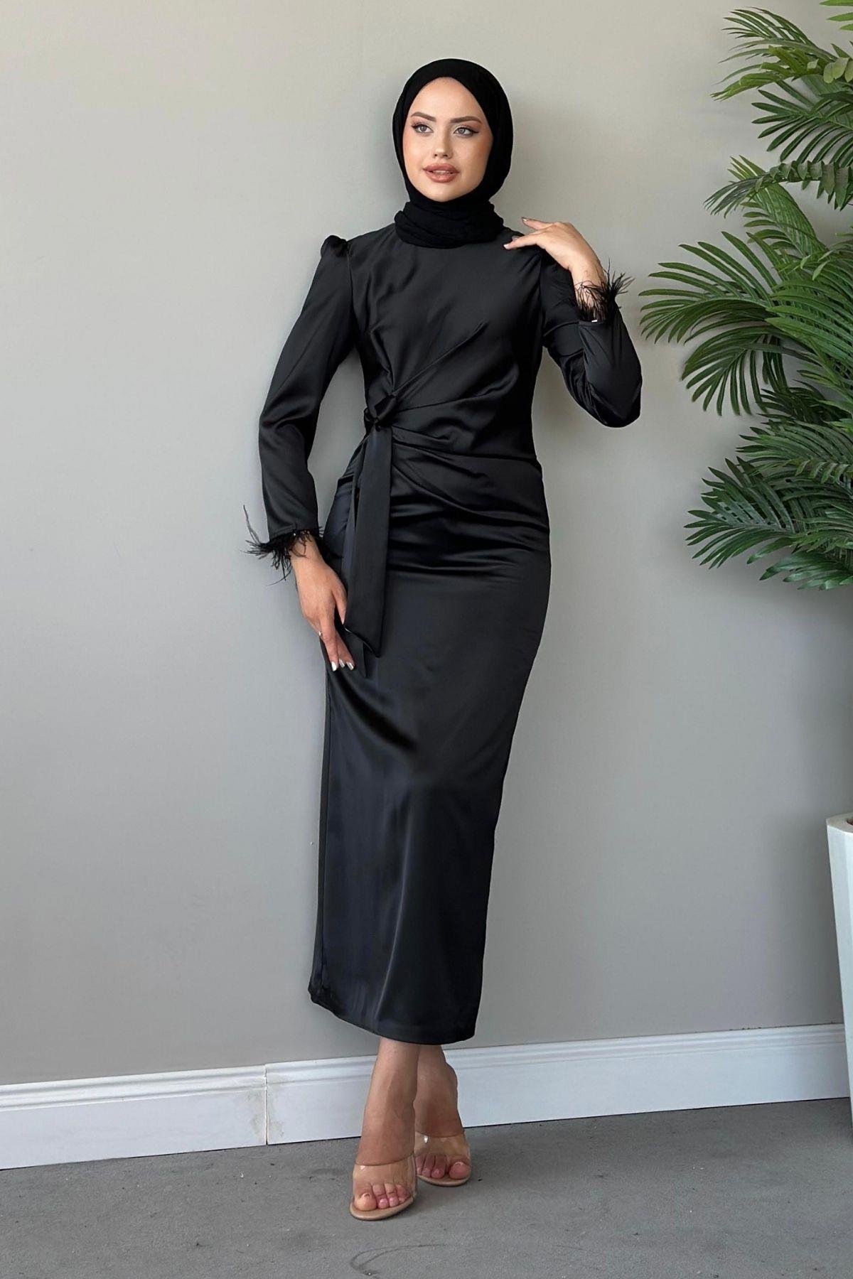 Figen Abiye Siyah, Fiyatları Haza Moda | Tesettür Giyim | Figen Abiye Siyah