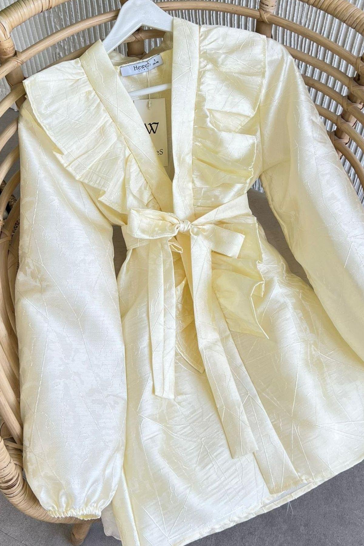 Fırfırlı Jakar Ceket Bej, Fiyatları 