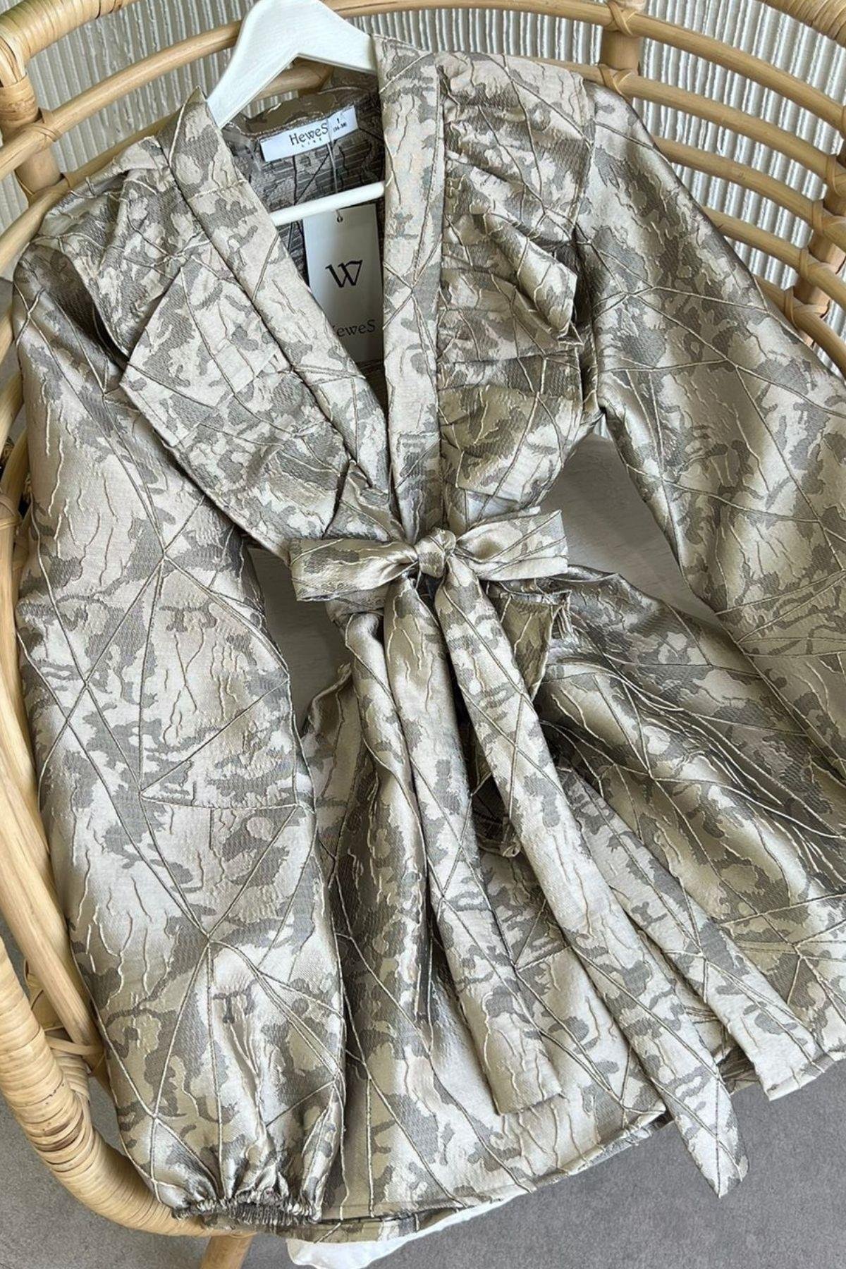 Fırfırlı Jakar Ceket Gri, Fiyatları 