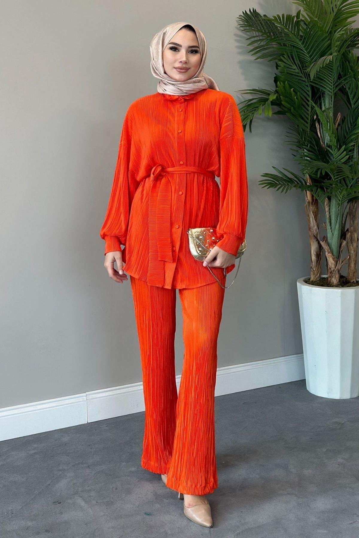 Fitilli Düğmeli Takım Turuncu, Fiyatları 