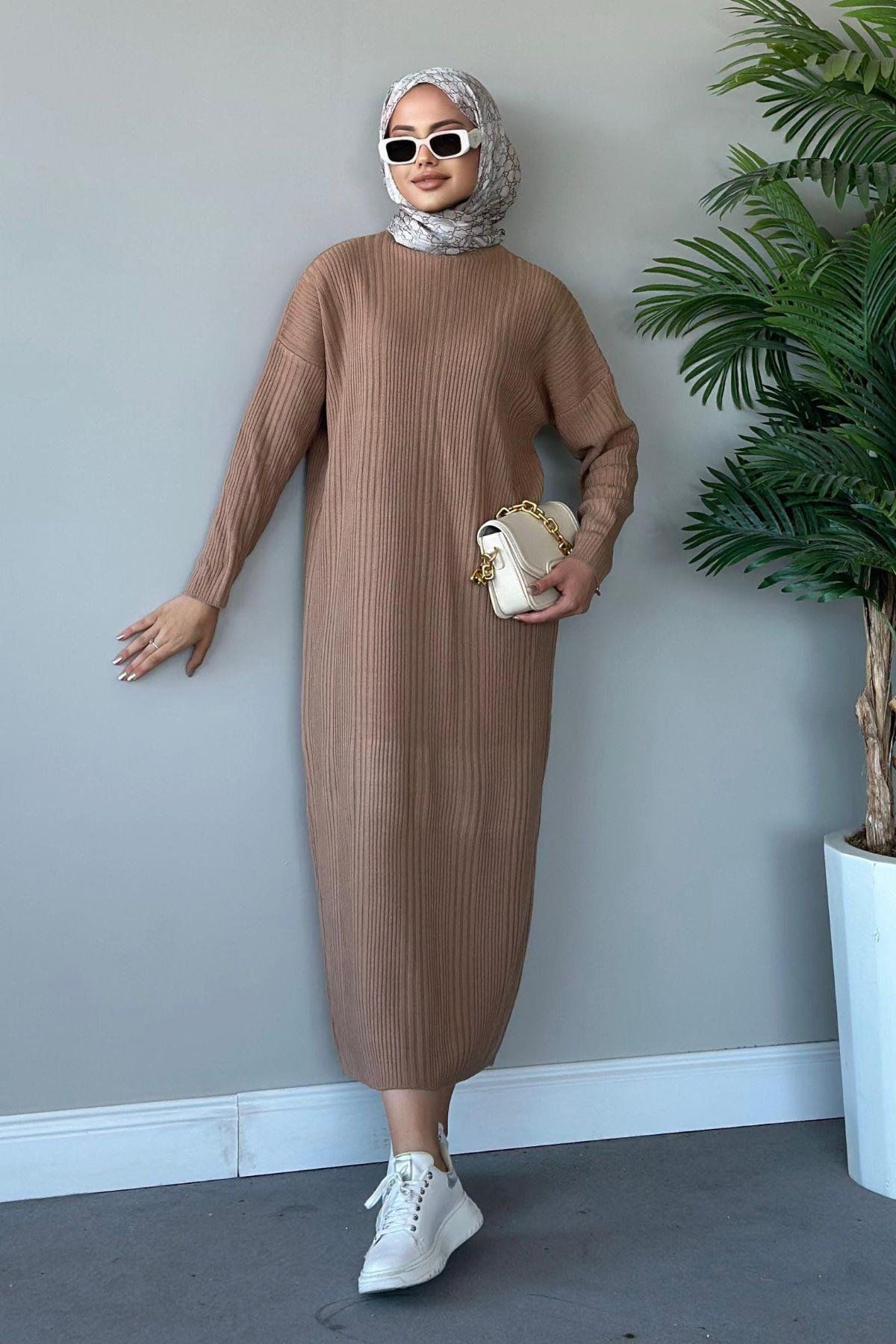 Fitilli Triko Elbise Camel, Fiyatları 