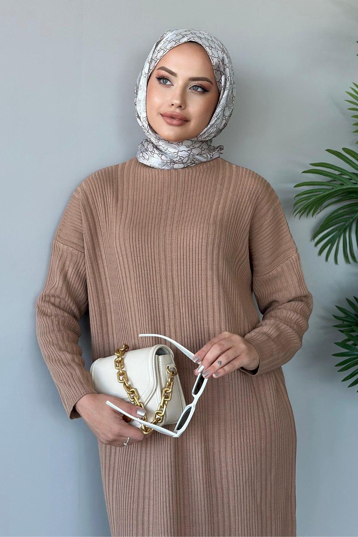 Fitilli Triko Elbise Camel, Fiyatları 