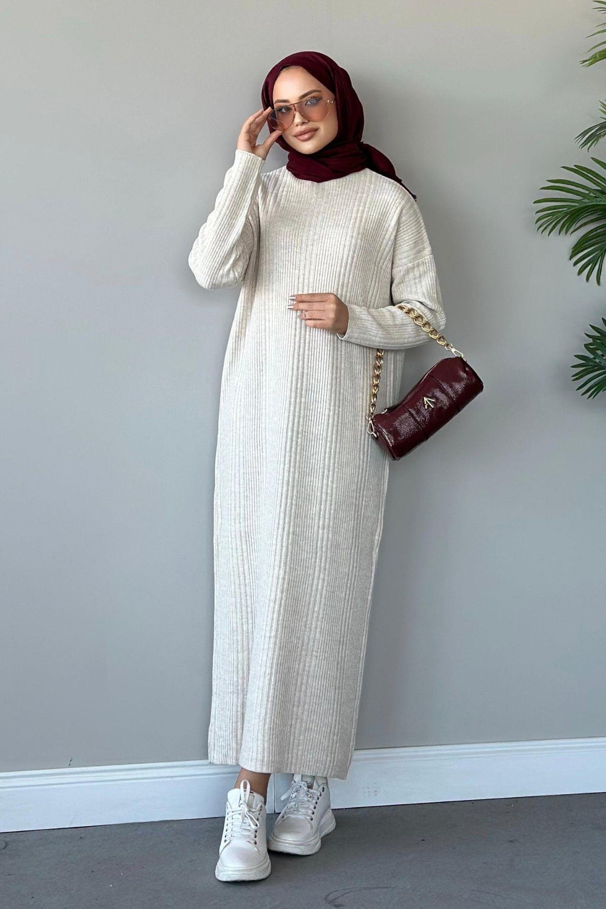 Fitilli Triko Elbise Ekru, Fiyatları 