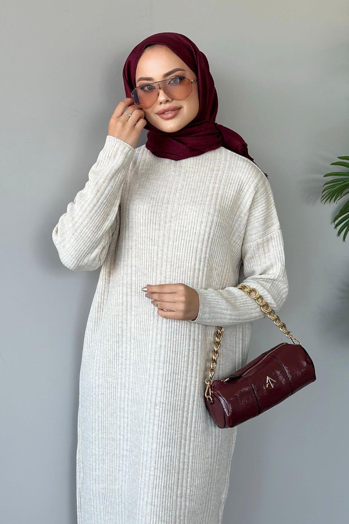 Fitilli Triko Elbise Ekru, Fiyatları 