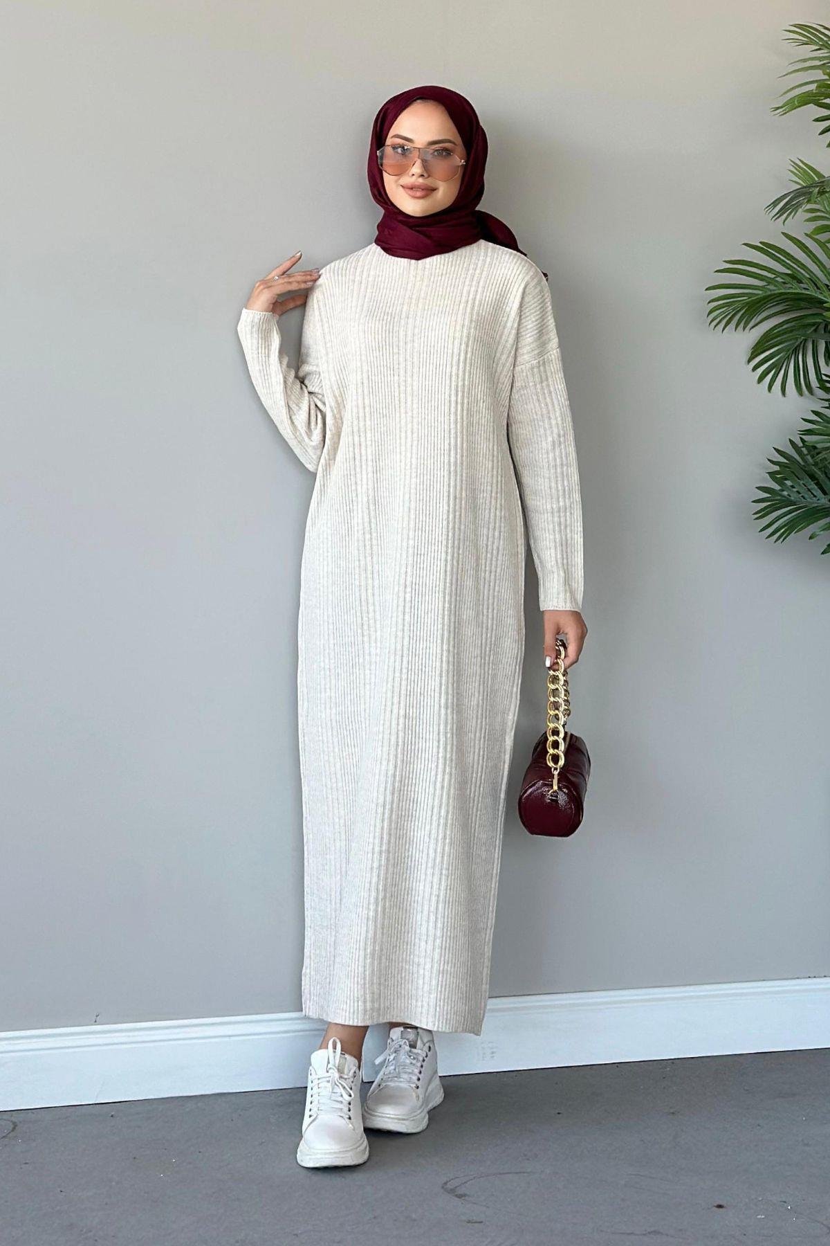 Fitilli Triko Elbise Ekru, Fiyatları 