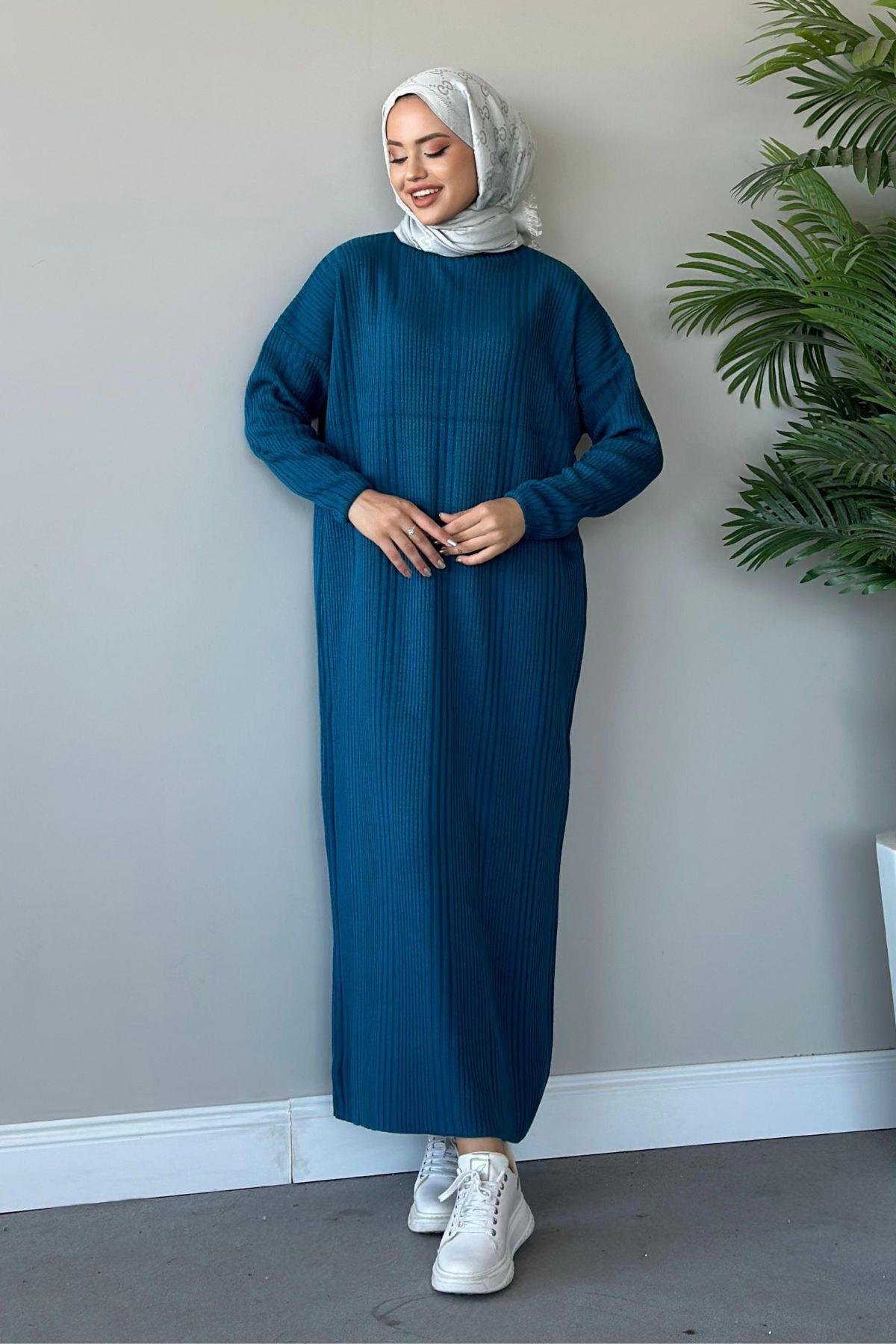 Fitilli Triko Elbise İndigo, Fiyatları 