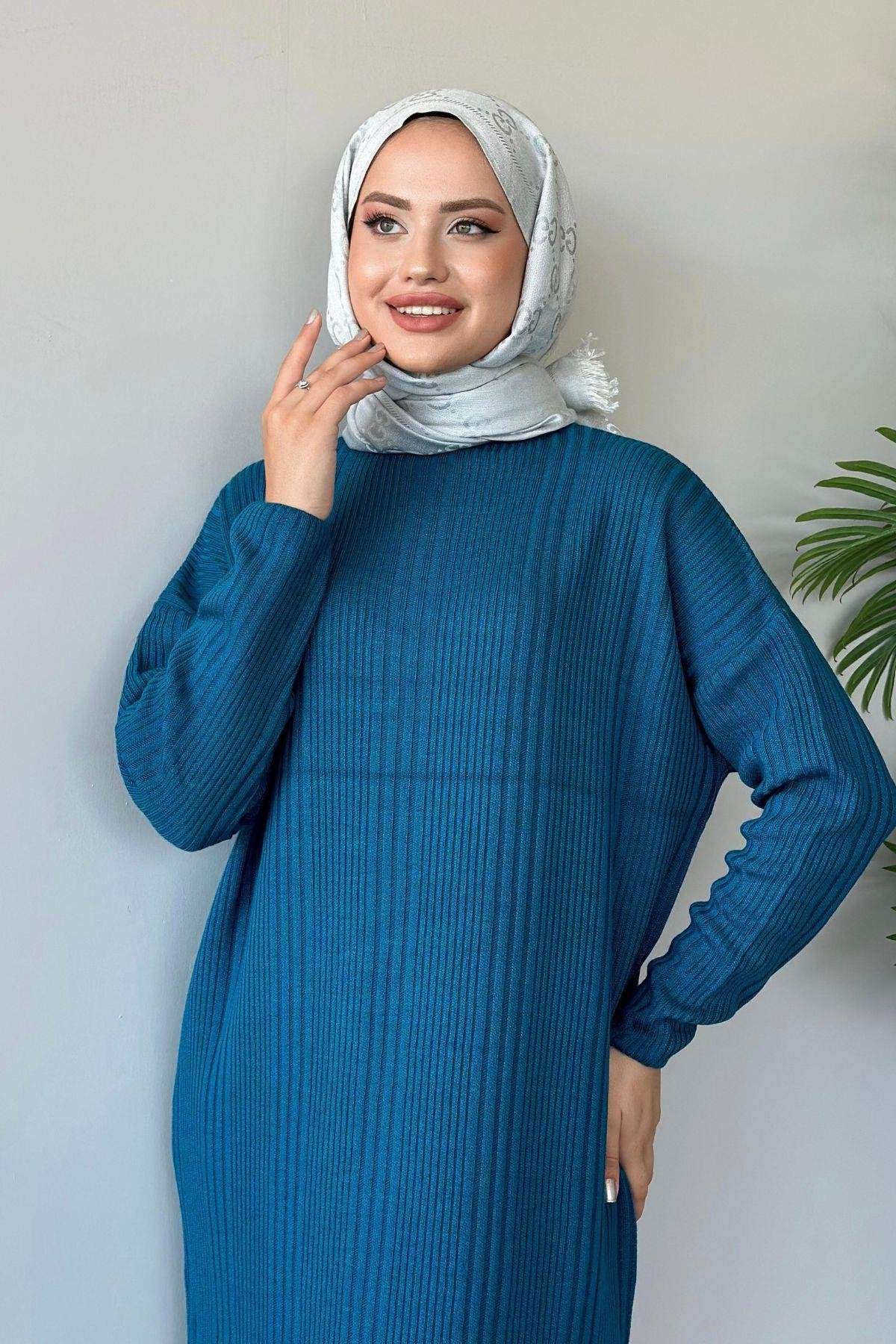 Fitilli Triko Elbise İndigo, Fiyatları 