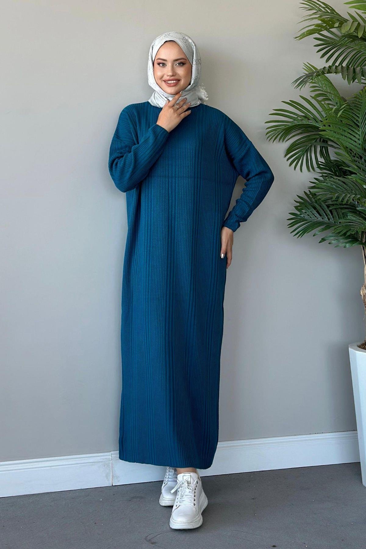 Fitilli Triko Elbise İndigo, Fiyatları 