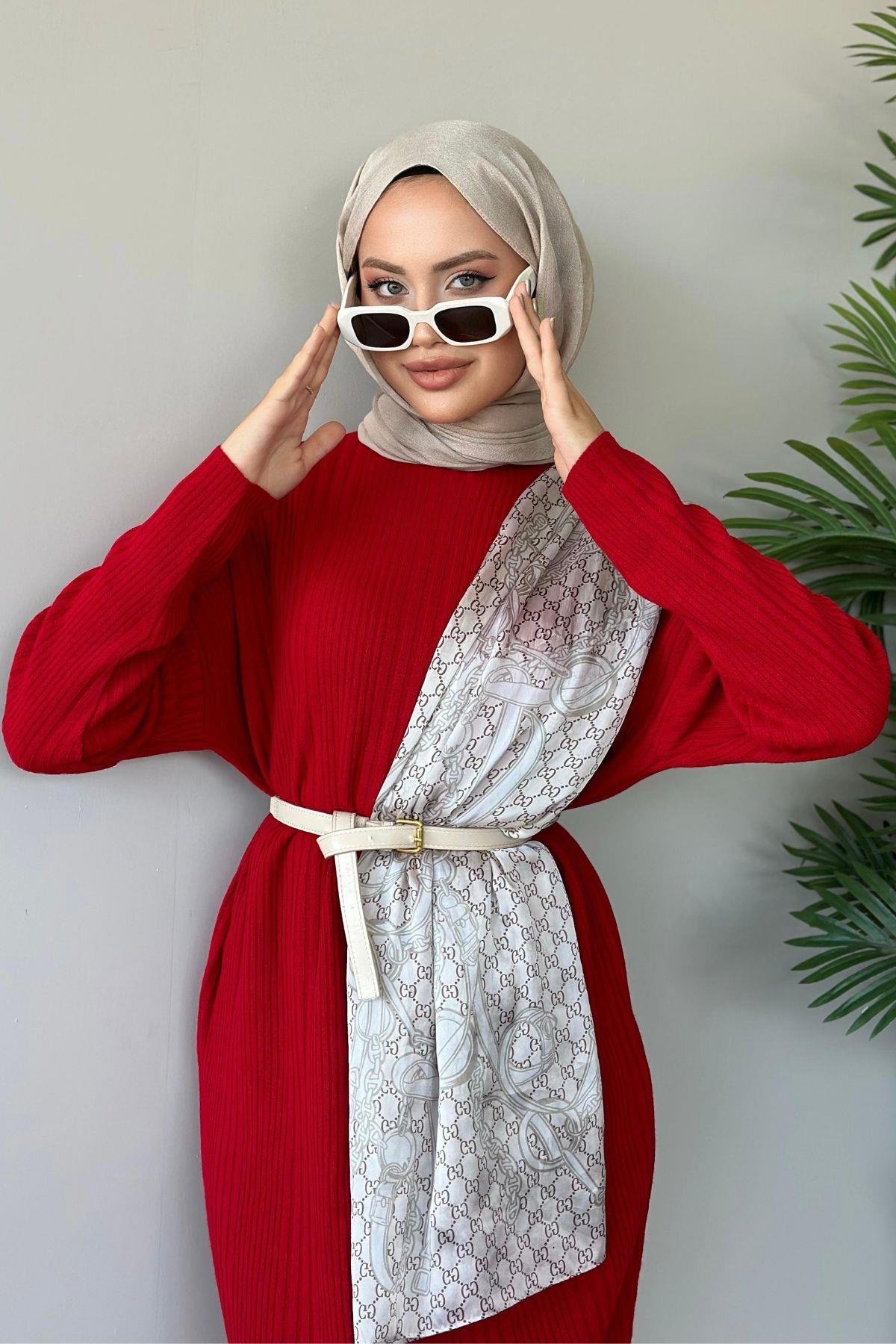 Fitilli Triko Elbise Kırmızı, Fiyatları 