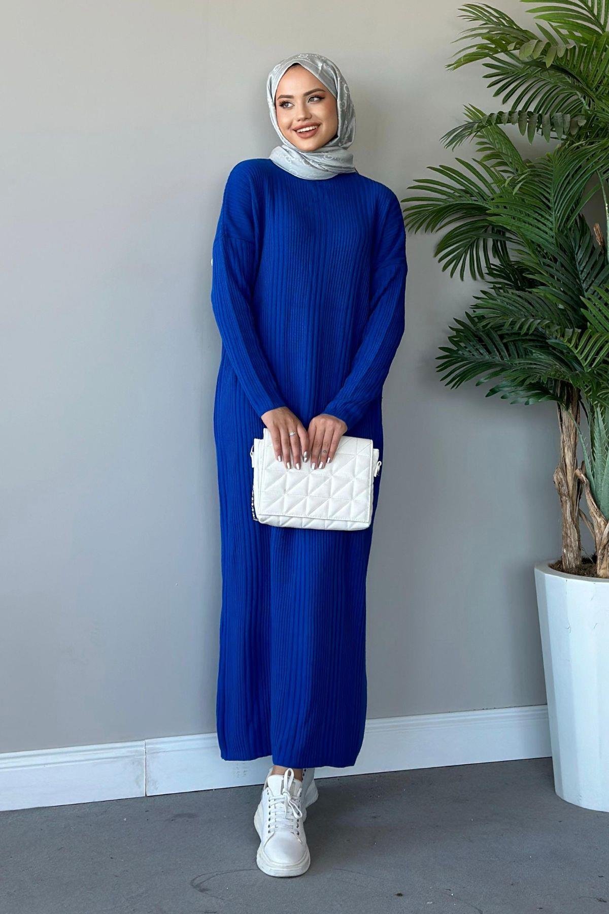 Fitilli Triko Elbise Saks, Fiyatları 