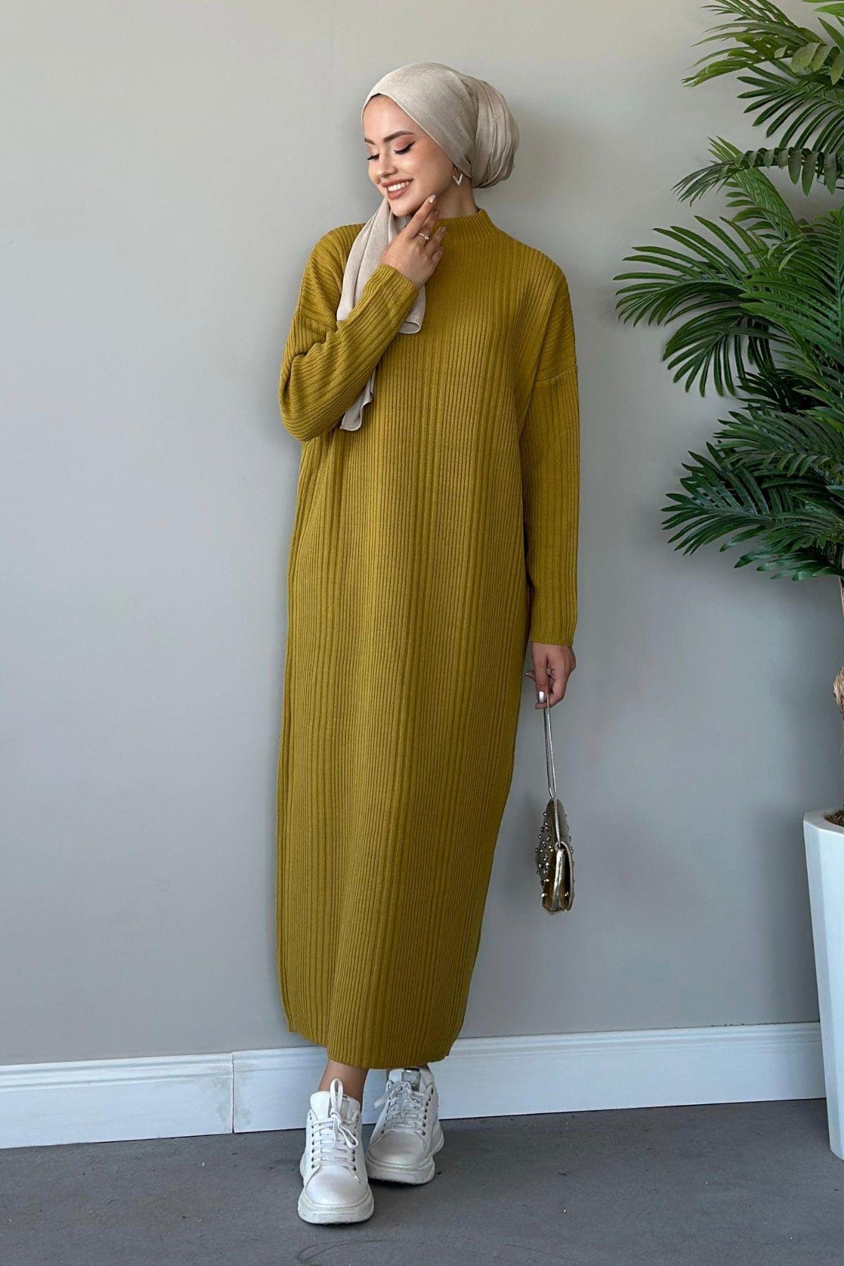 Fitilli Triko Elbise Gri, Fiyatları 