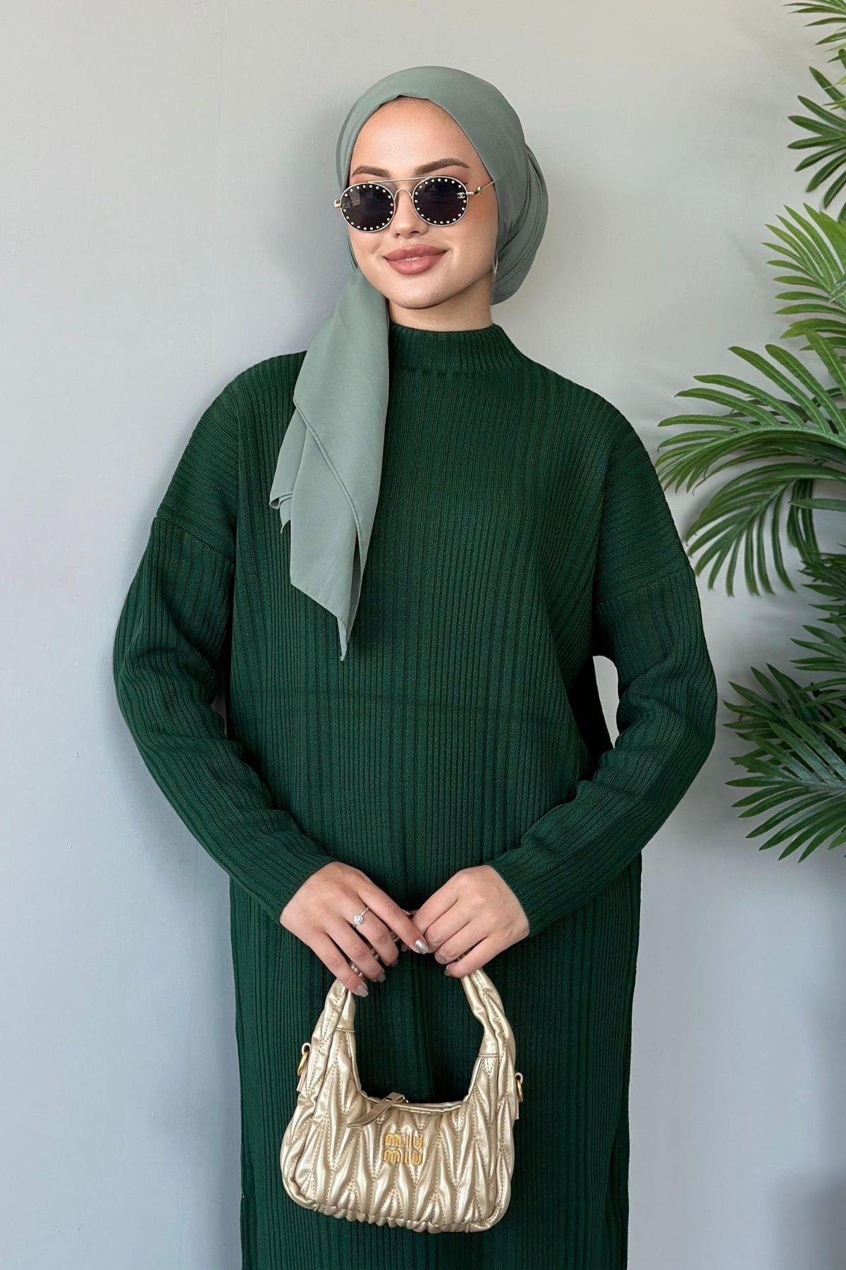 Fitilli Triko Elbise Zümrüt, Fiyatları 