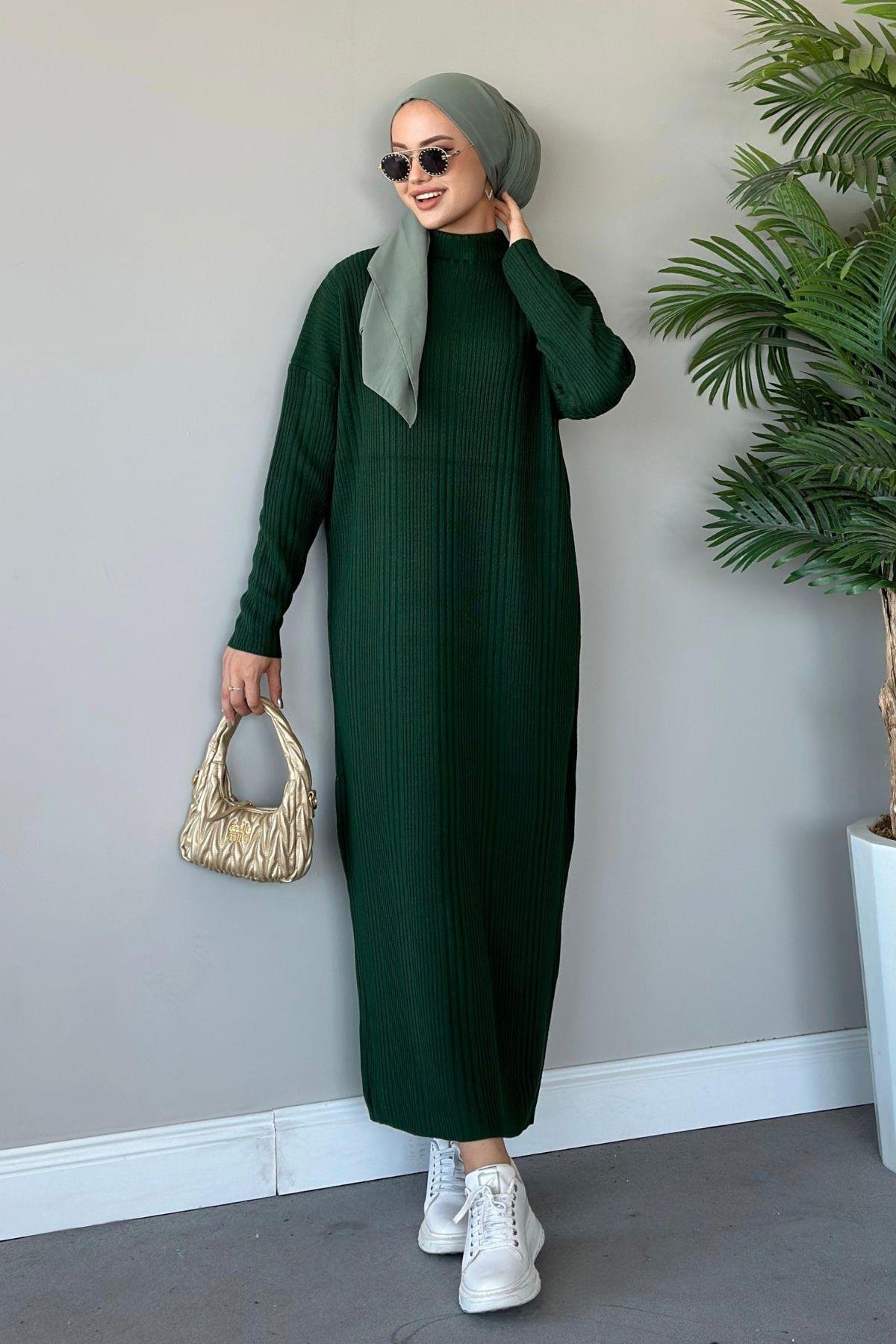 Fitilli Triko Elbise Zümrüt, Fiyatları 