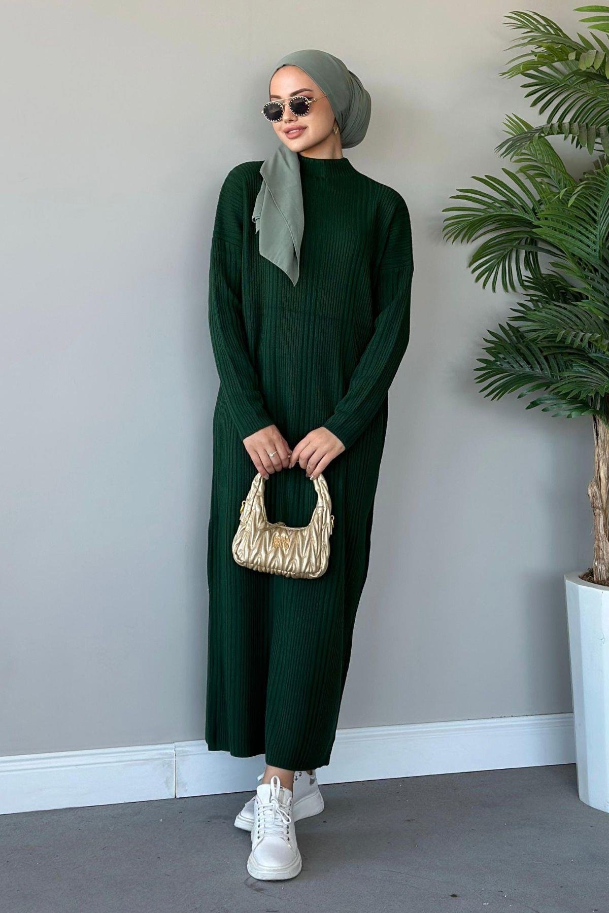 Fitilli Triko Elbise Zümrüt, Fiyatları 