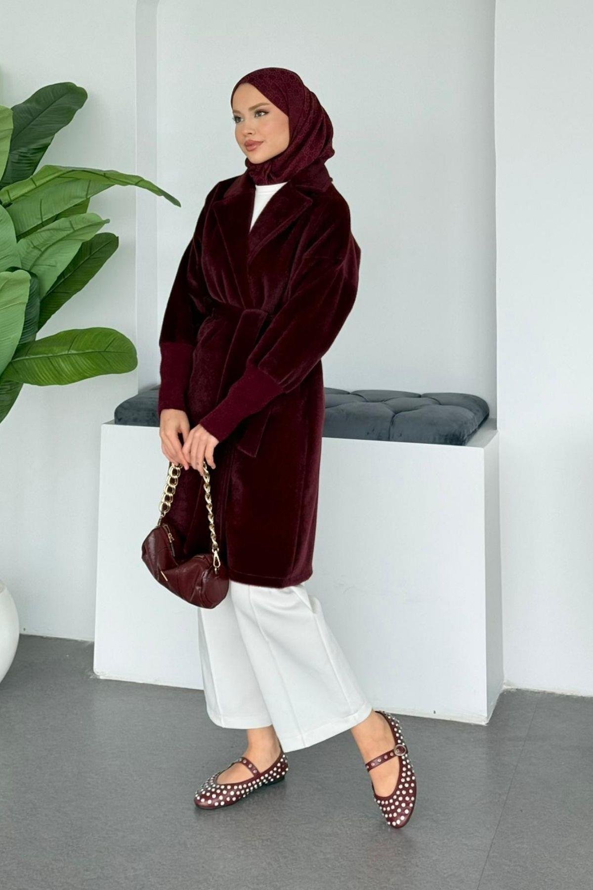 Fox Tay Tüylü Kap Bordo, Fiyatları 