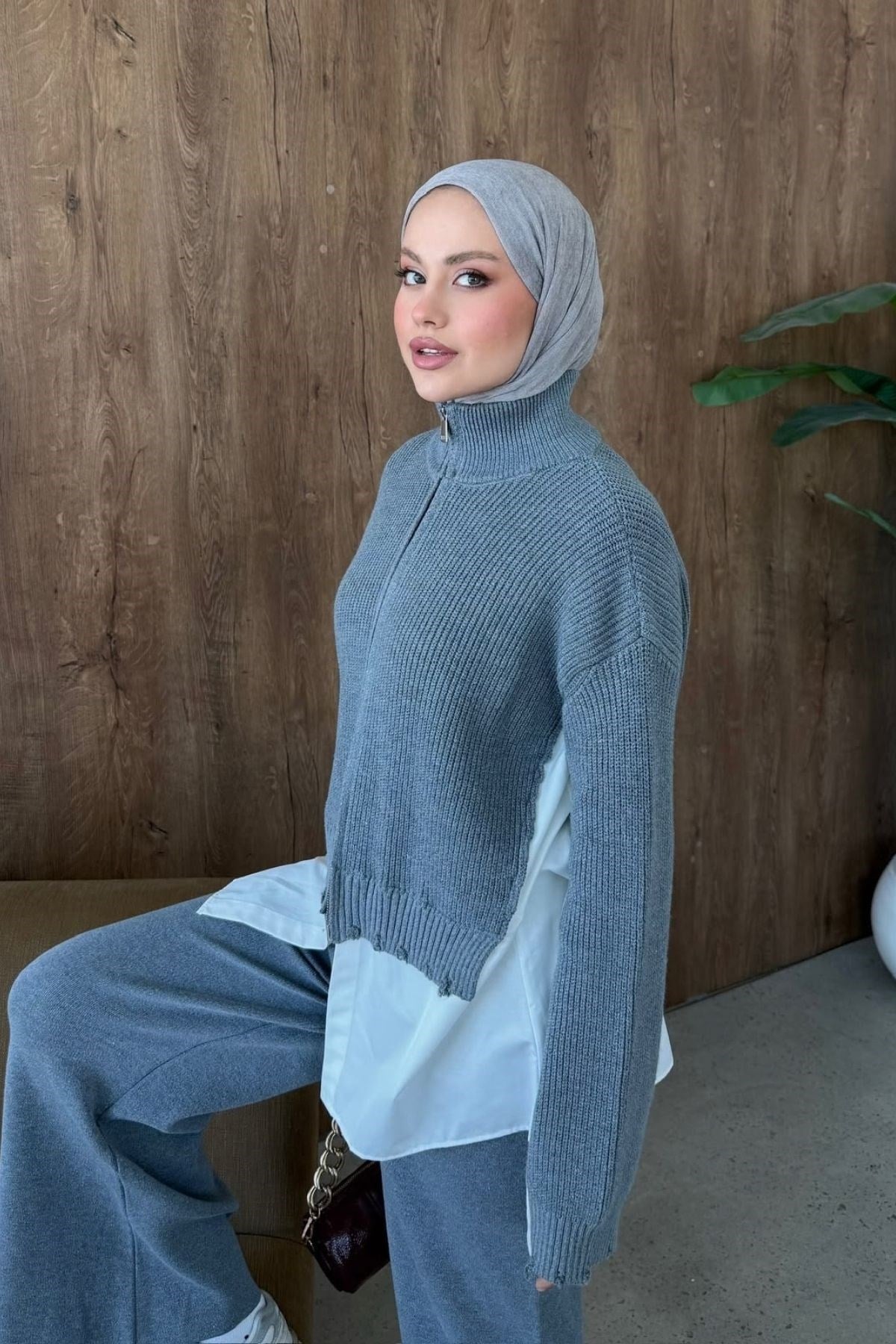 Frida Gömlek Detay Lüks Takım Gri, Fiyatları 