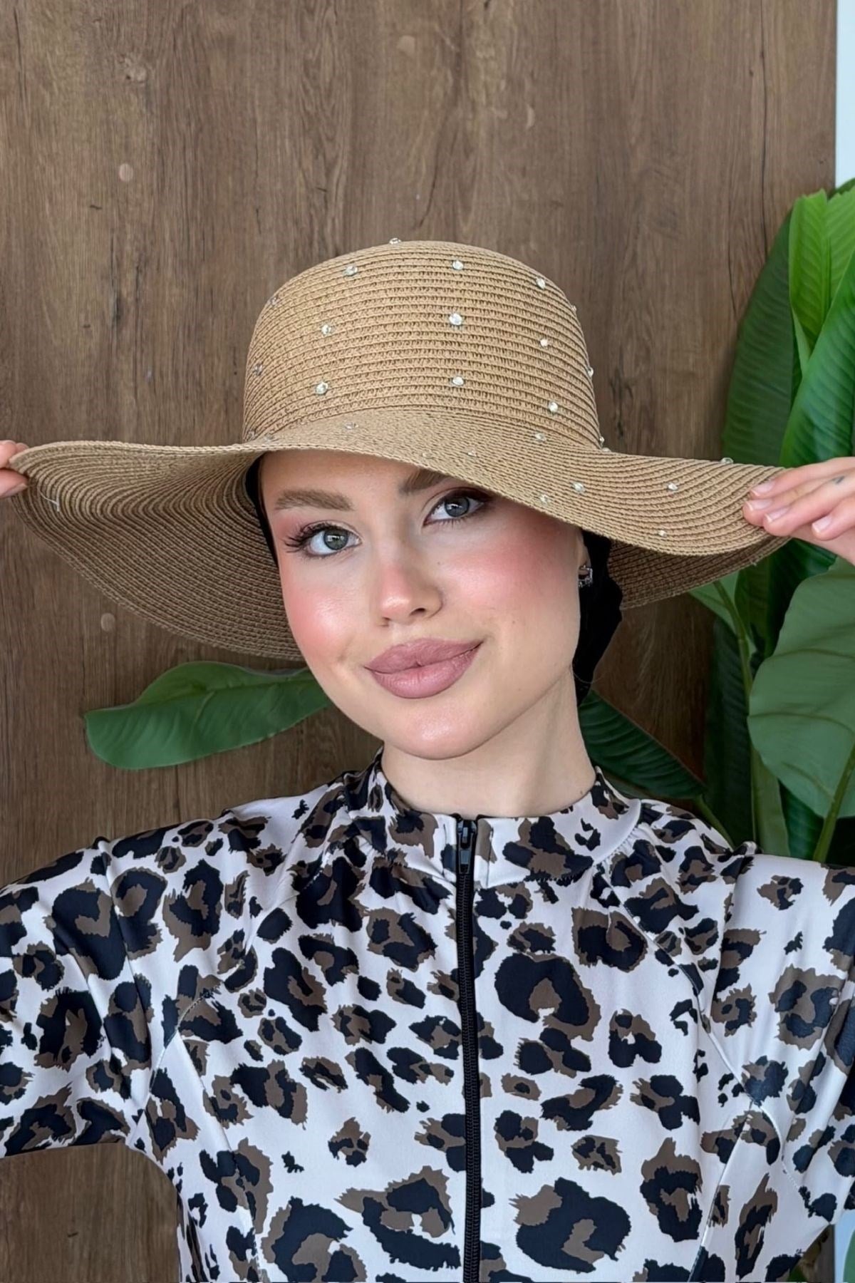 Full Taşlı Hasır Şapka Camel, Fiyatları Full Taşlı Hasır Şapka Camel | Haza Moda