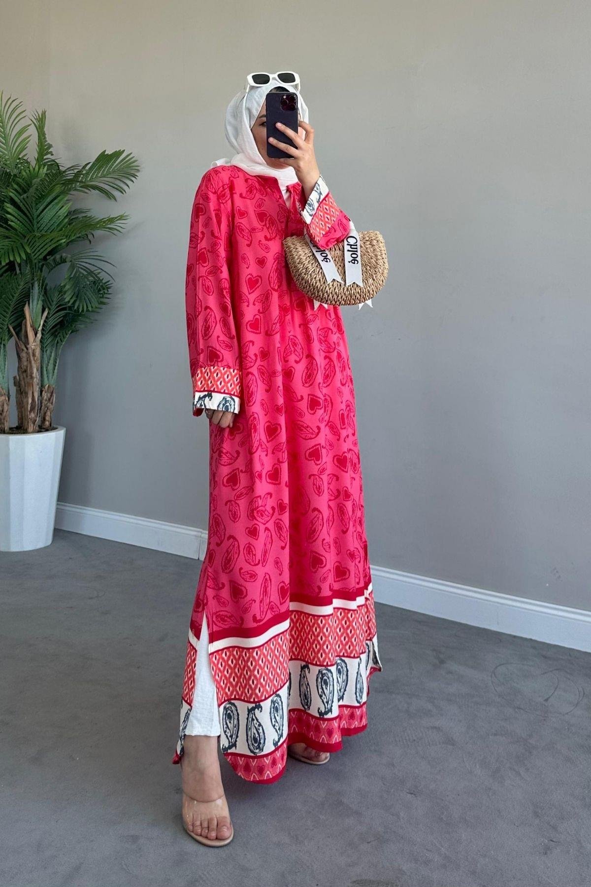 Gamze Viskon Elbise Fuşya, Fiyatları 