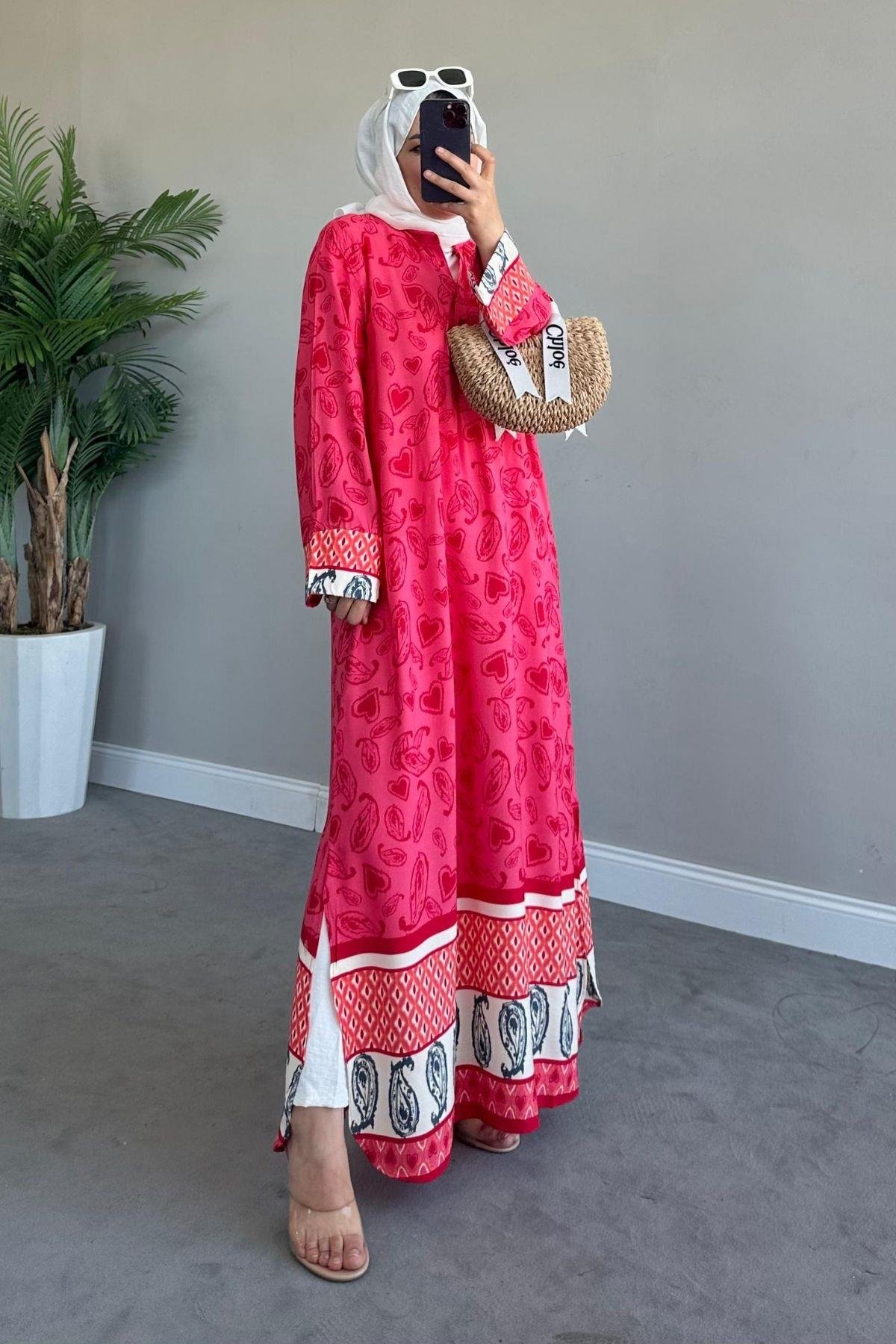 Gamze Viskon Elbise Fuşya, Fiyatları 