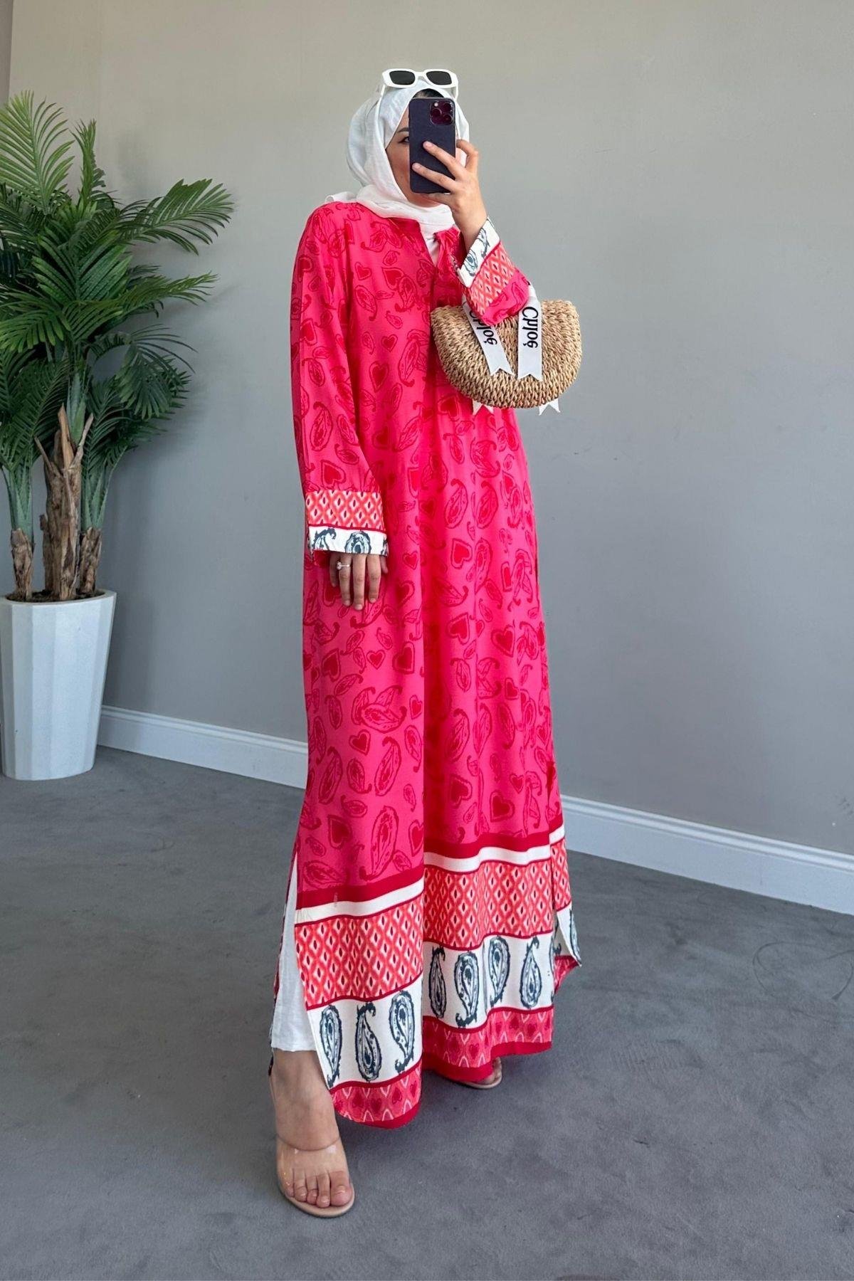 Gamze Viskon Elbise Fuşya, Fiyatları 