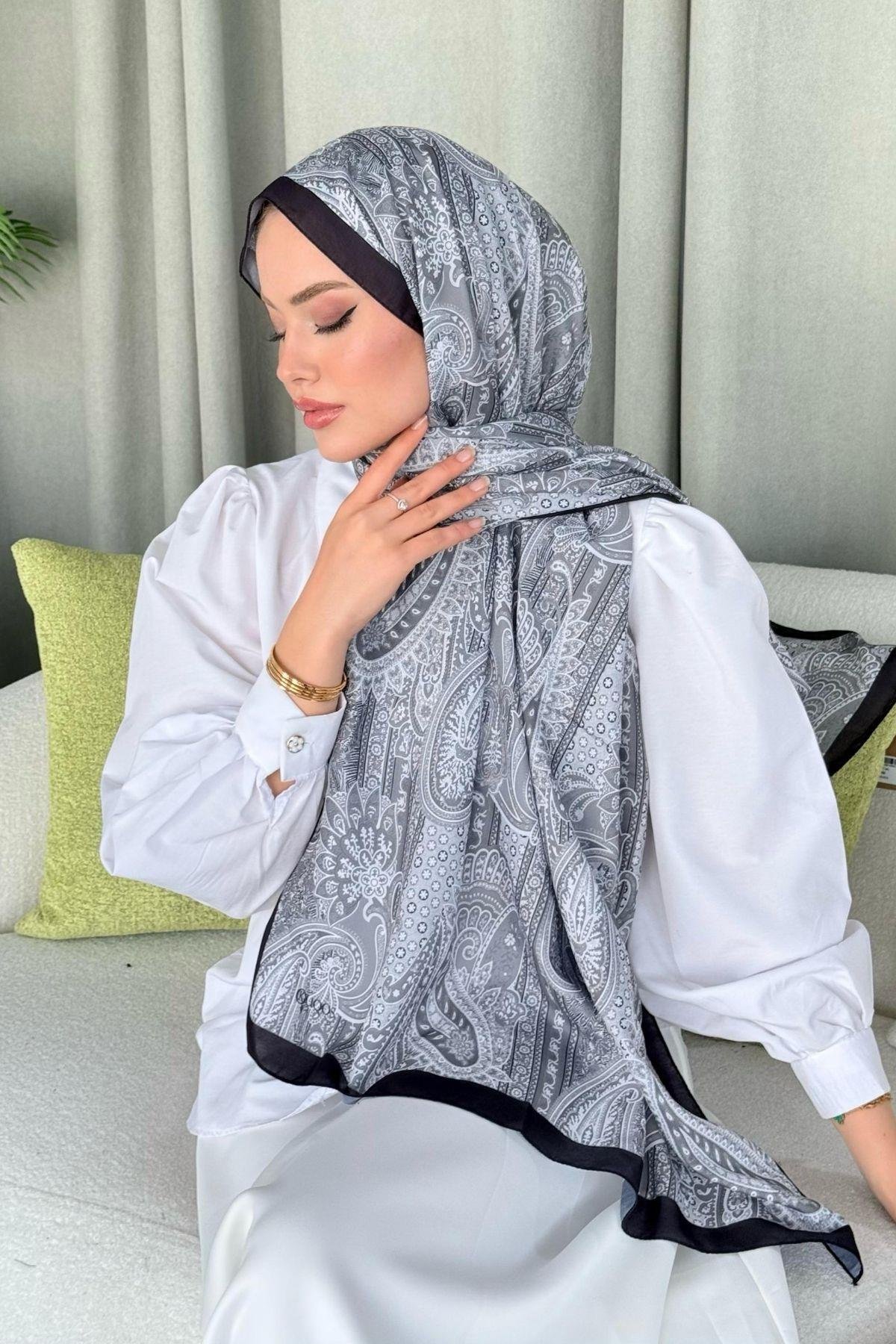 Gasta Dijital Etnik Desen Şal Gri, Fiyatları 