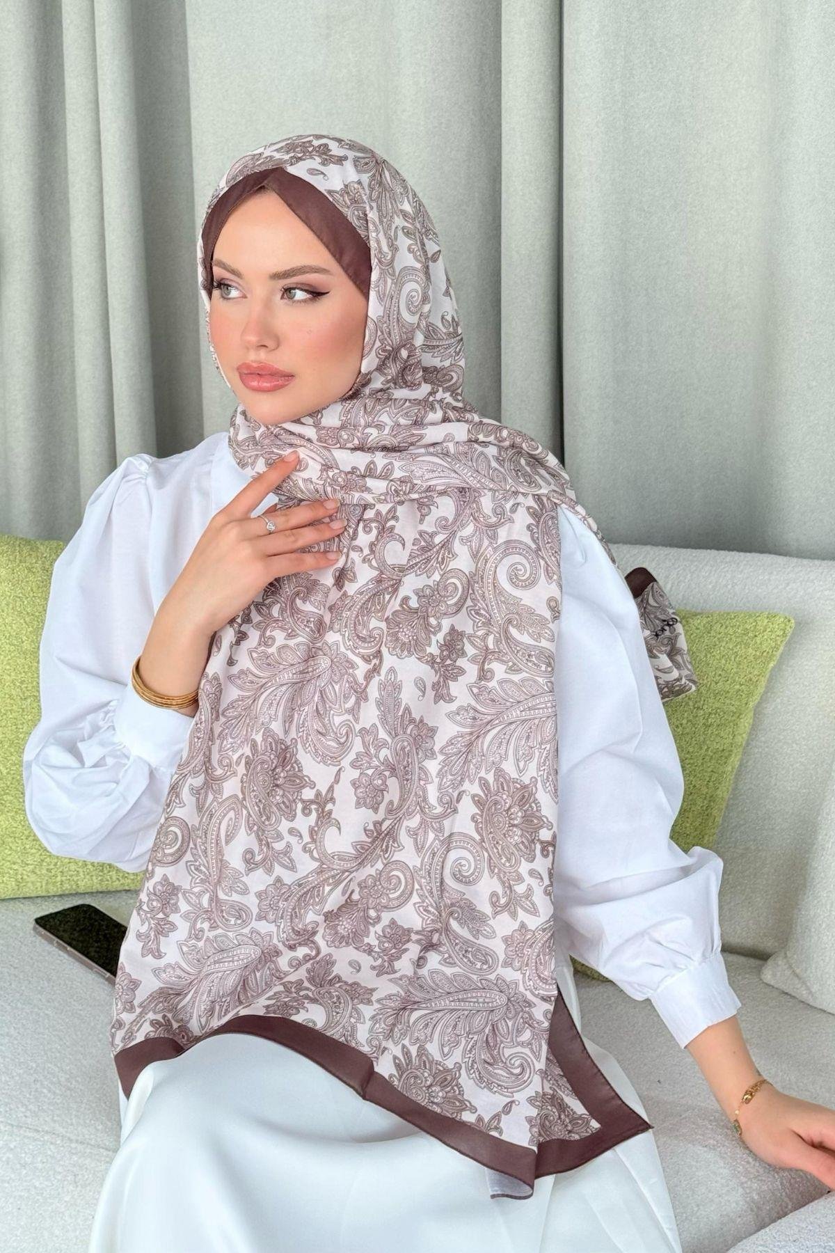 Gasta Dijital Etnik Desen Şal Kahve, Fiyatları 