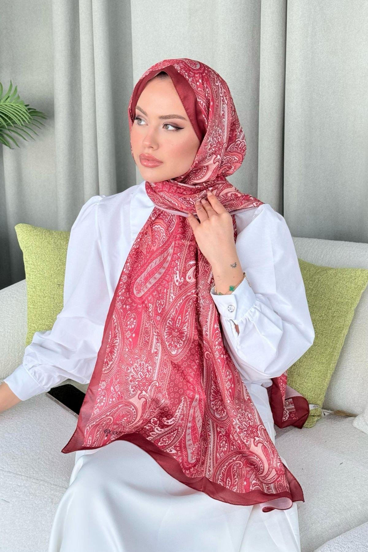 Gasta Dijital Etnik Desen Şal Kırmızı, Fiyatları 