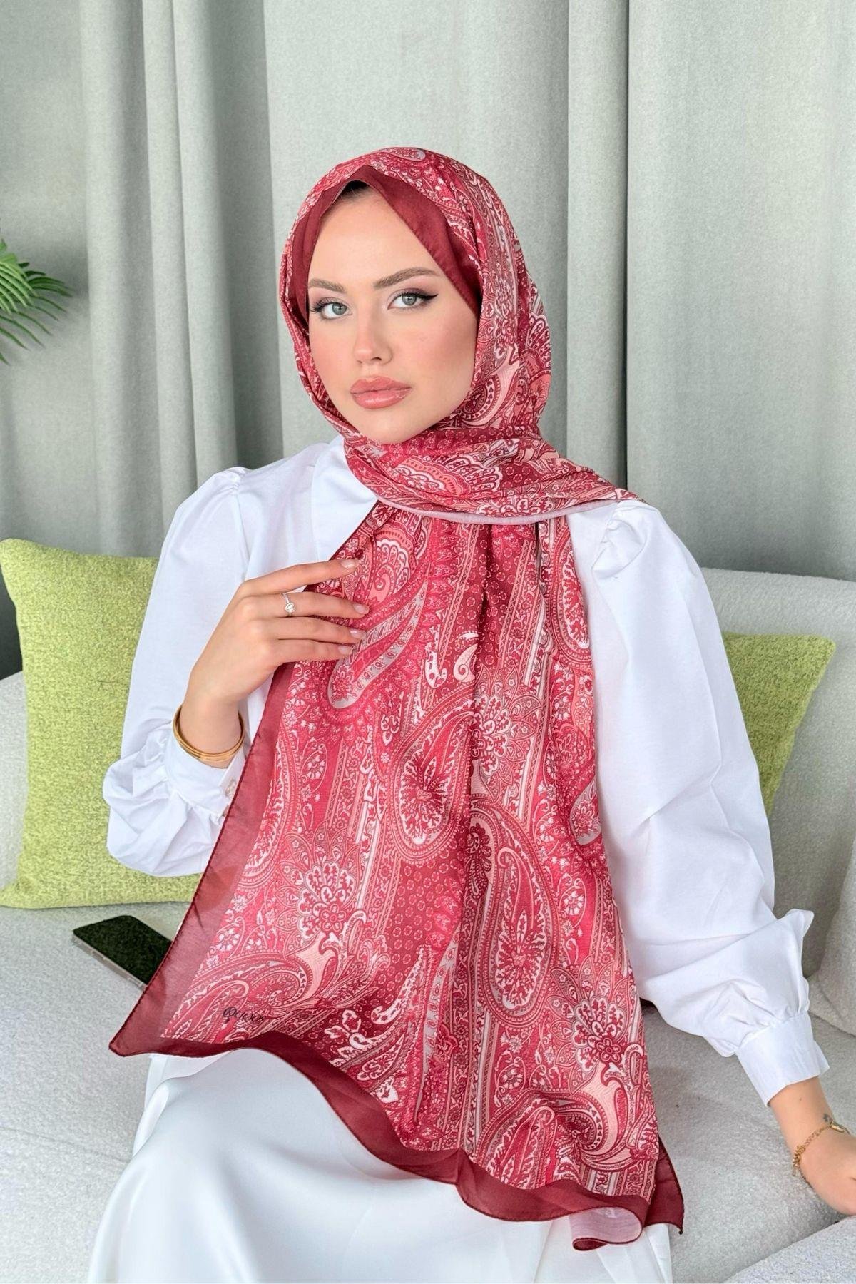 Gasta Dijital Etnik Desen Şal Kırmızı, Fiyatları 