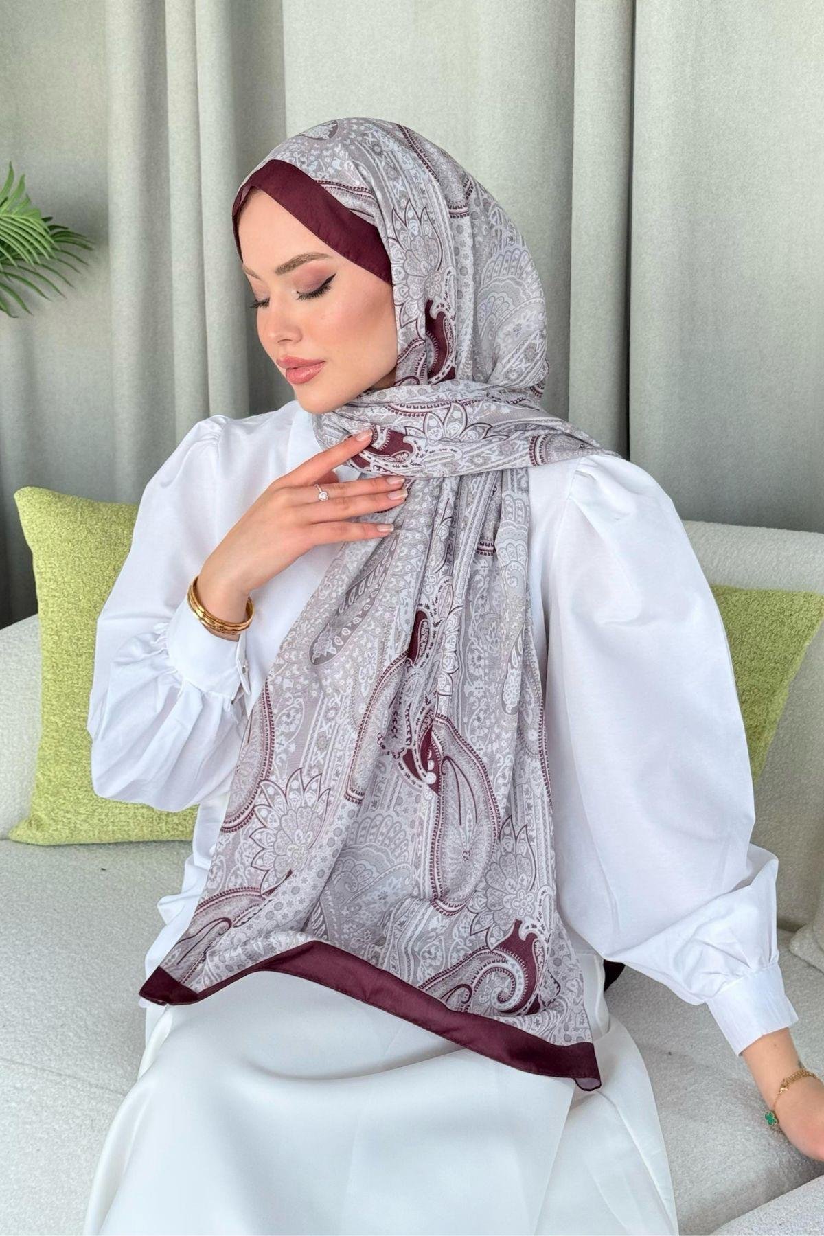 Gasta Dijital Etnik Desen Şal Mürdüm, Fiyatları 