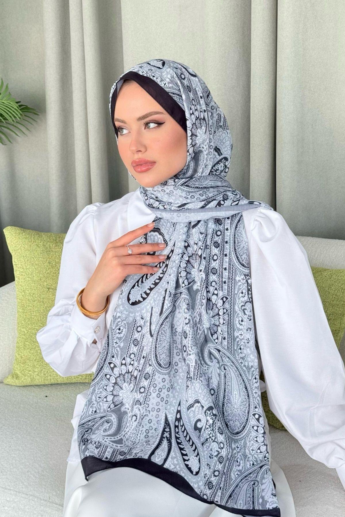 Gasta Dijital Etnik Desen Şal Siyah, Fiyatları 