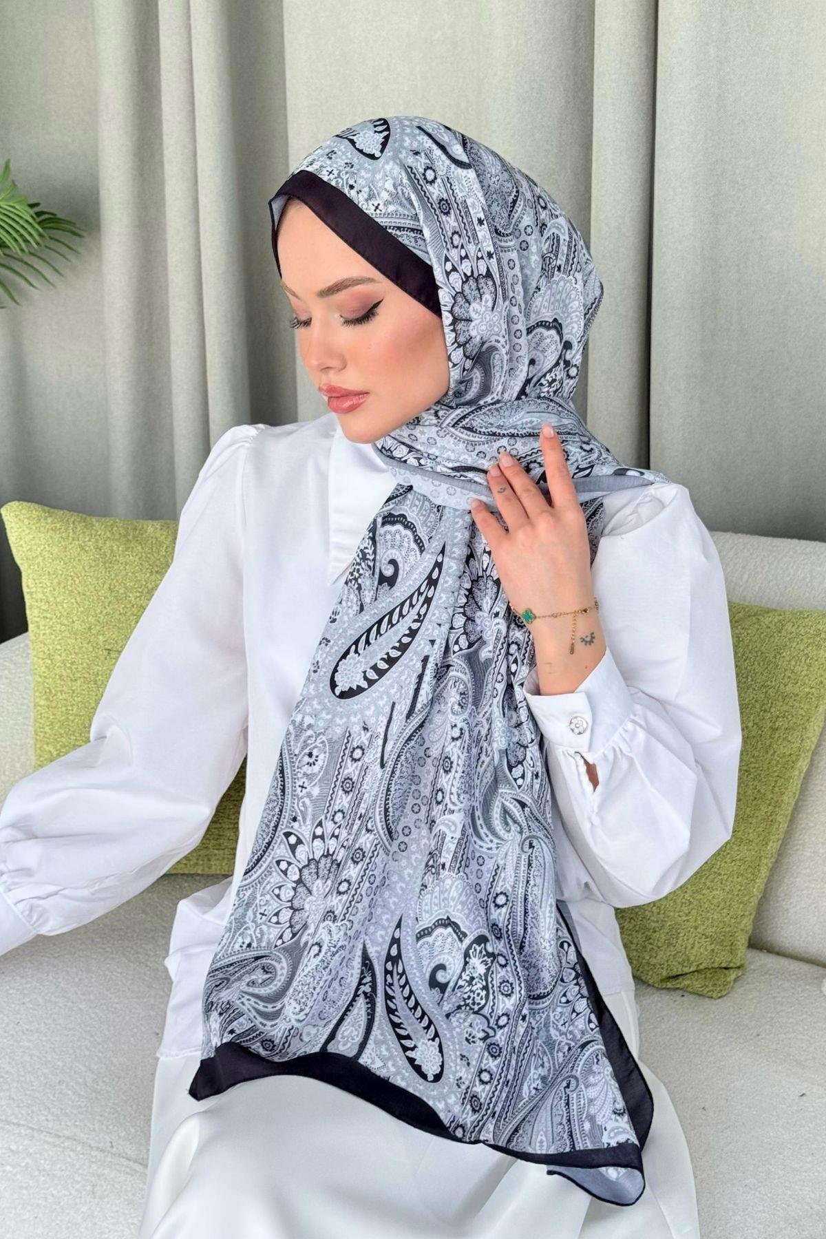 Gasta Dijital Etnik Desen Şal Siyah, Fiyatları 