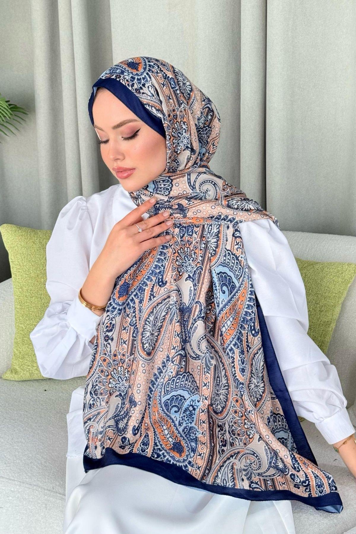 Gasta Dijital Etnik Desen Şal Turuncu, Fiyatları 