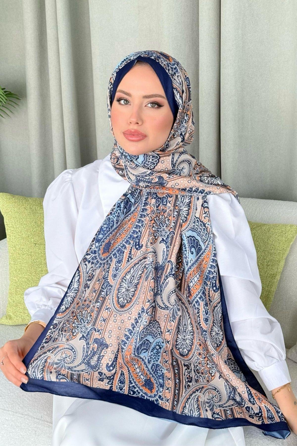 Gasta Dijital Etnik Desen Şal Turuncu, Fiyatları 