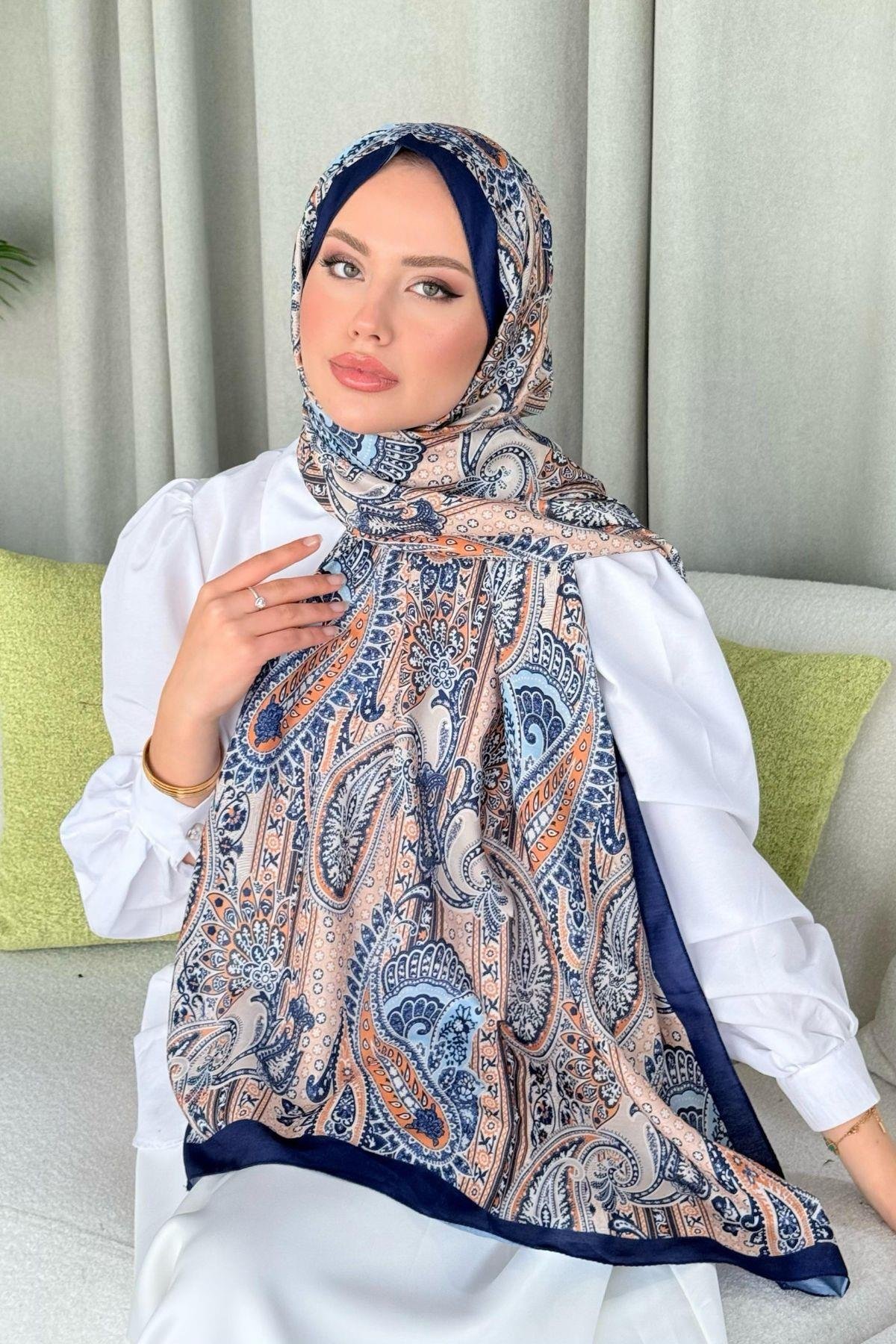 Gasta Dijital Etnik Desen Şal Turuncu, Fiyatları 