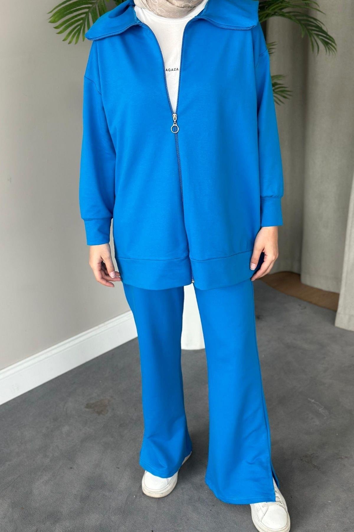 Gemici Takım Koyu Açıkmavi, Fiyatları Haza Moda | Tesettür Giyim | Gemici Takım Açıkmavi